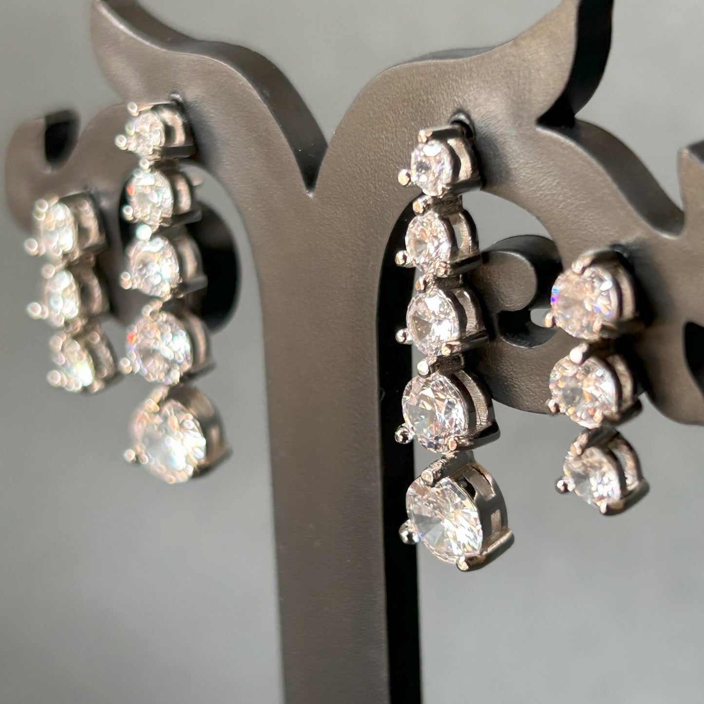 Silver Solitaire Earring ( 5 Stone )