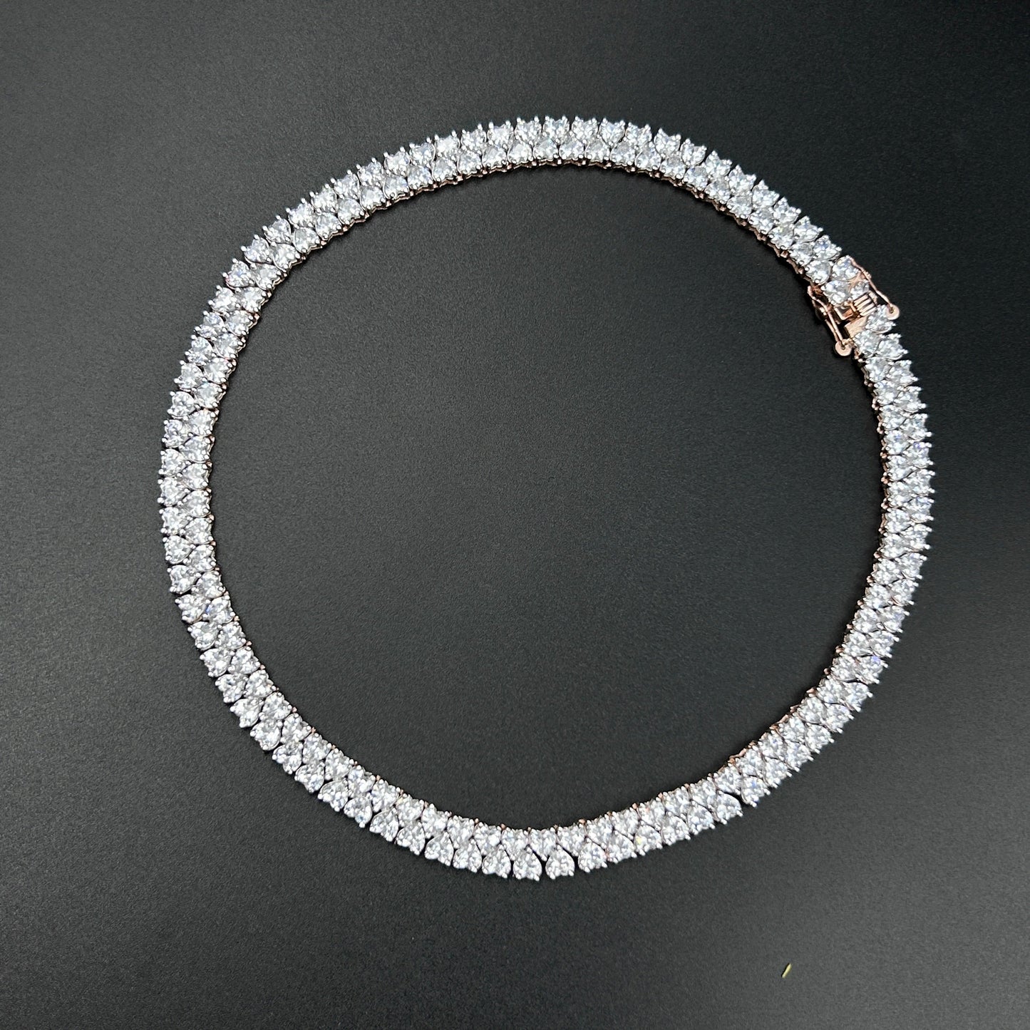 Diamond Heart Necklace - Pure  Silver