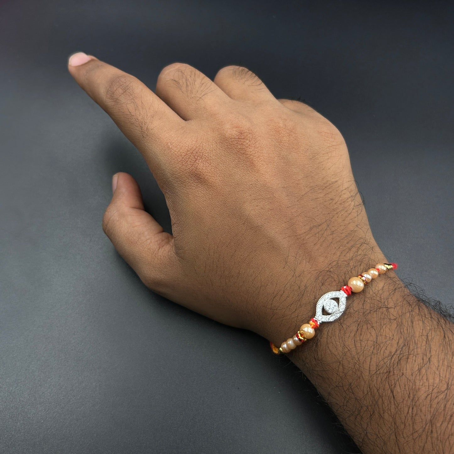 Evil Eye Silver Rakhi - Thread Rakhi