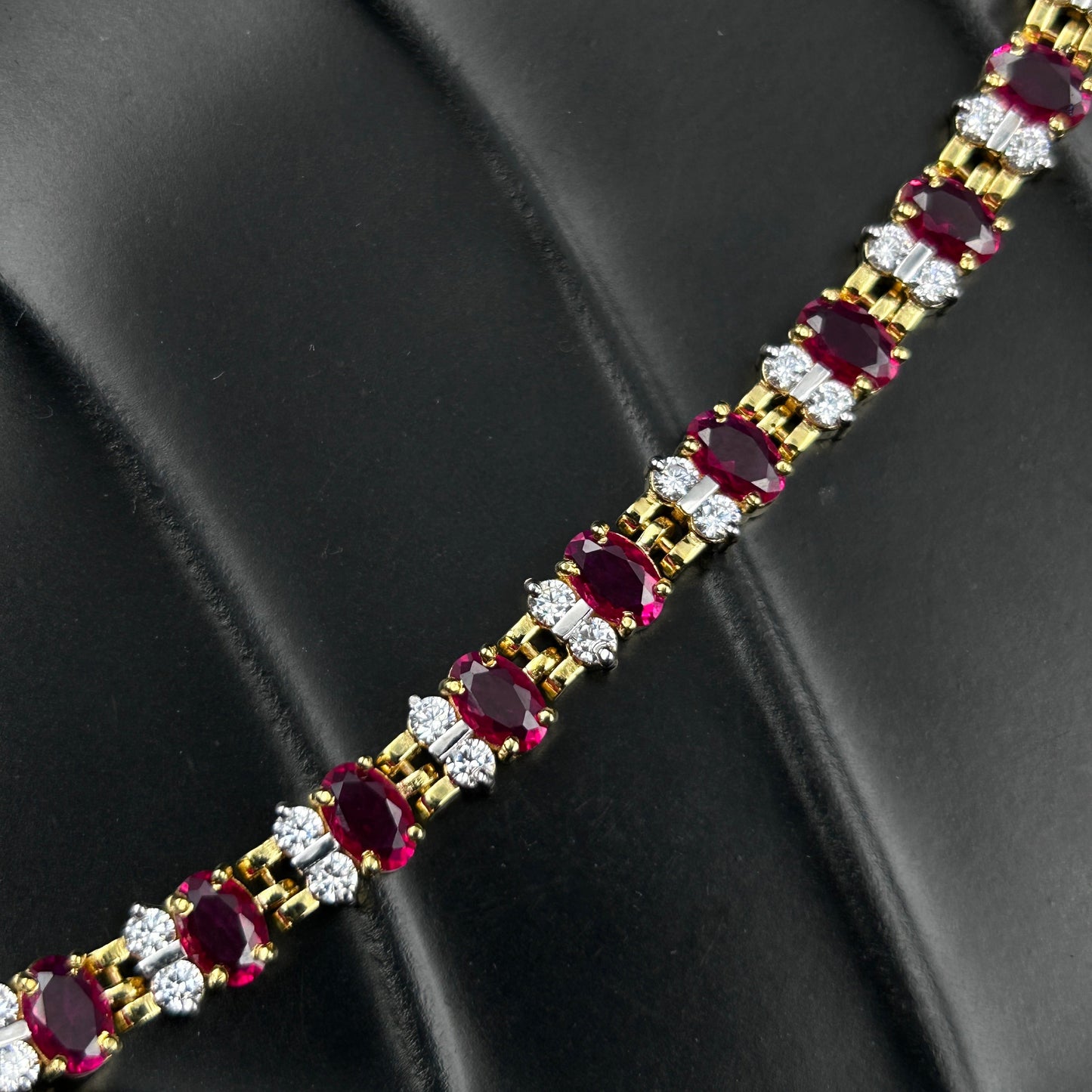 Pink Ruby Yellow Gold Necklace - Silver