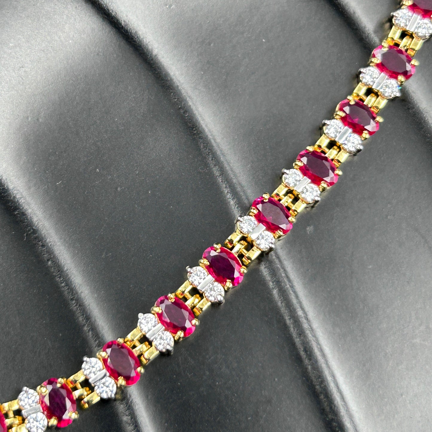 Pink Ruby Yellow Gold Necklace - Silver