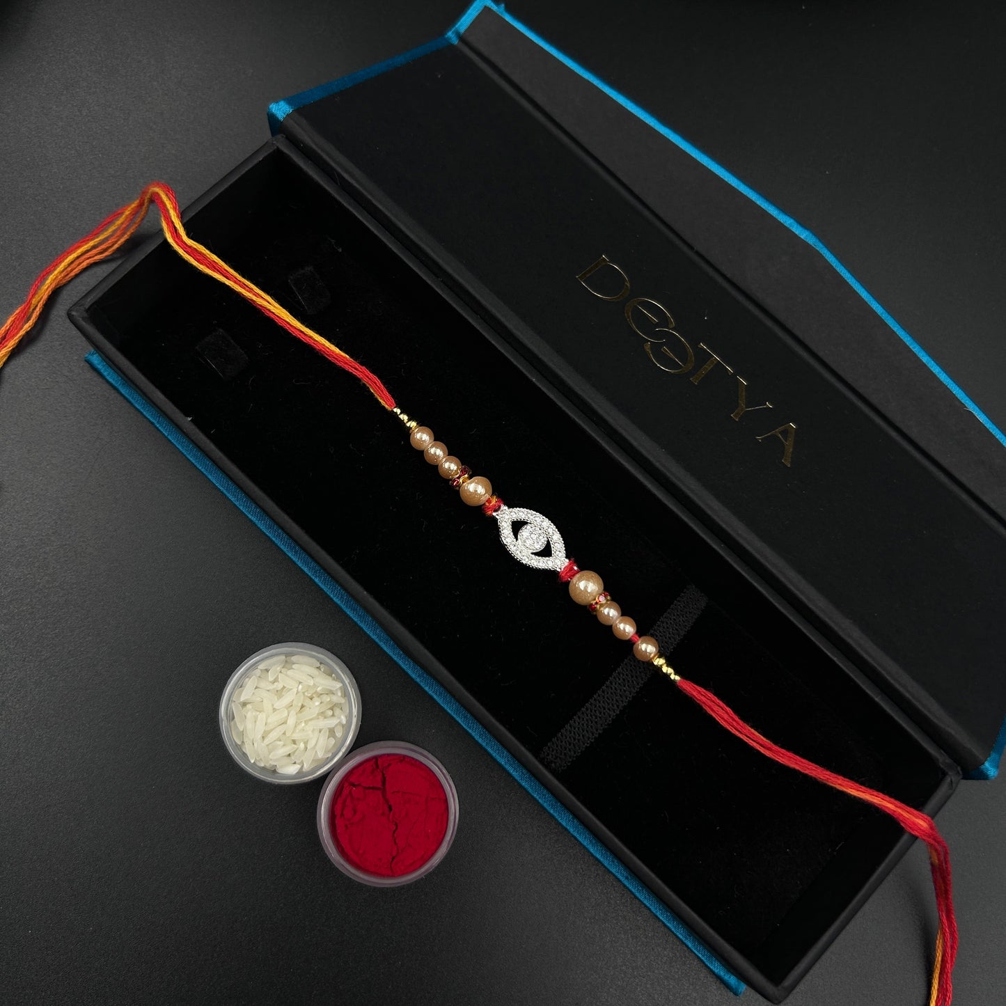 Evil Eye Silver Rakhi - Thread Rakhi