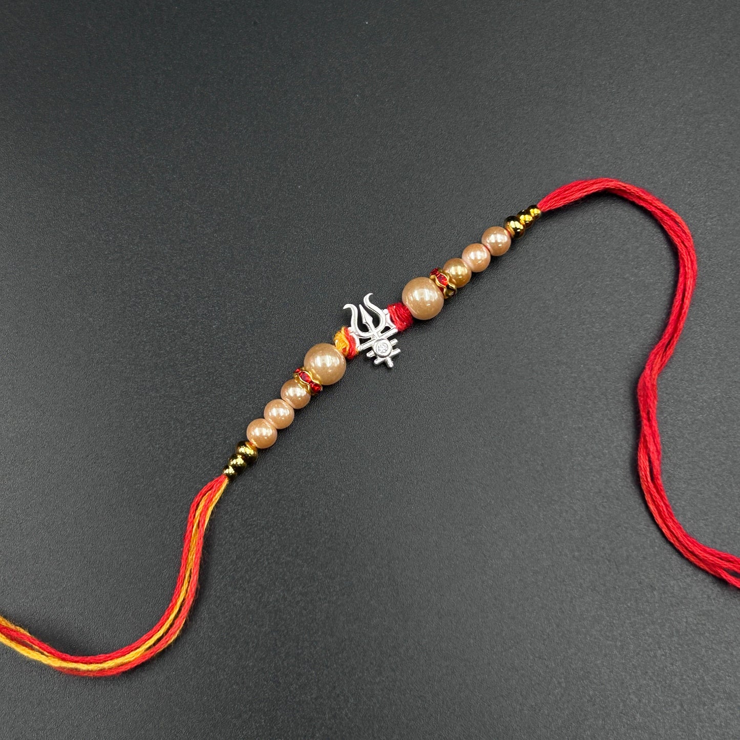 Pure Silver Trishul Rakhi - Thread Rakhi