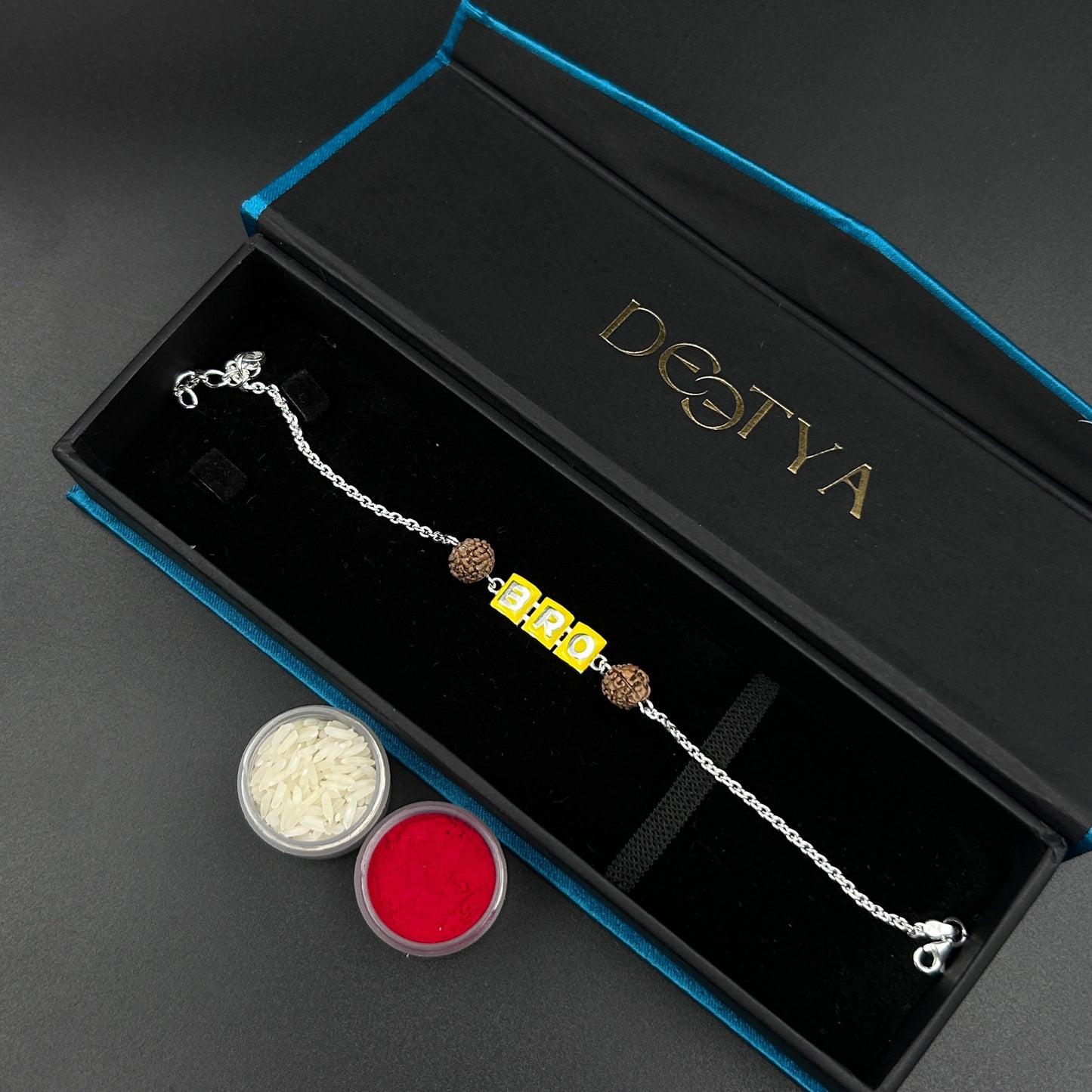 Silver Rakhi - BRO Rakhi with Rudraksh