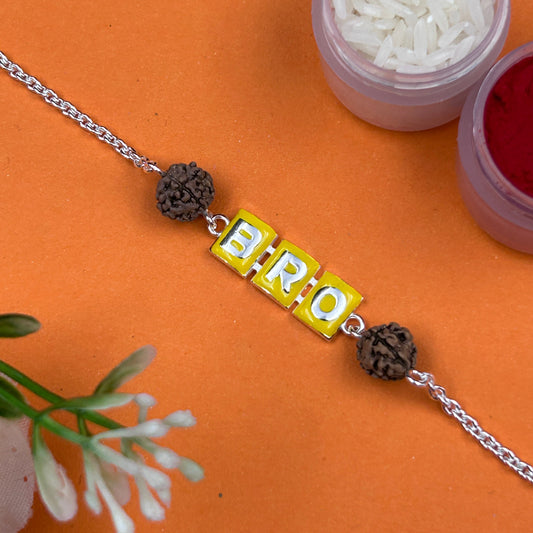 Silver Rakhi - BRO Rakhi with Rudraksh