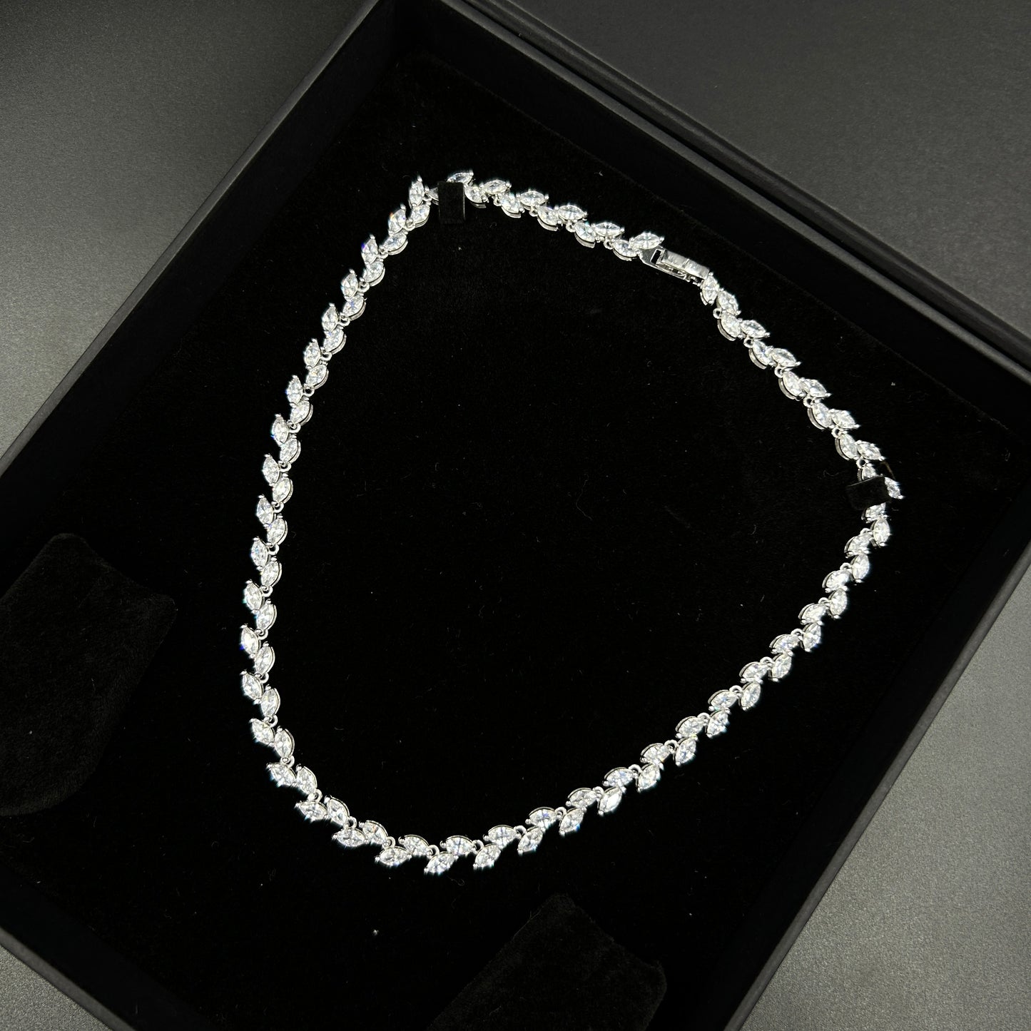 Diamond Tennis Necklace - Silver