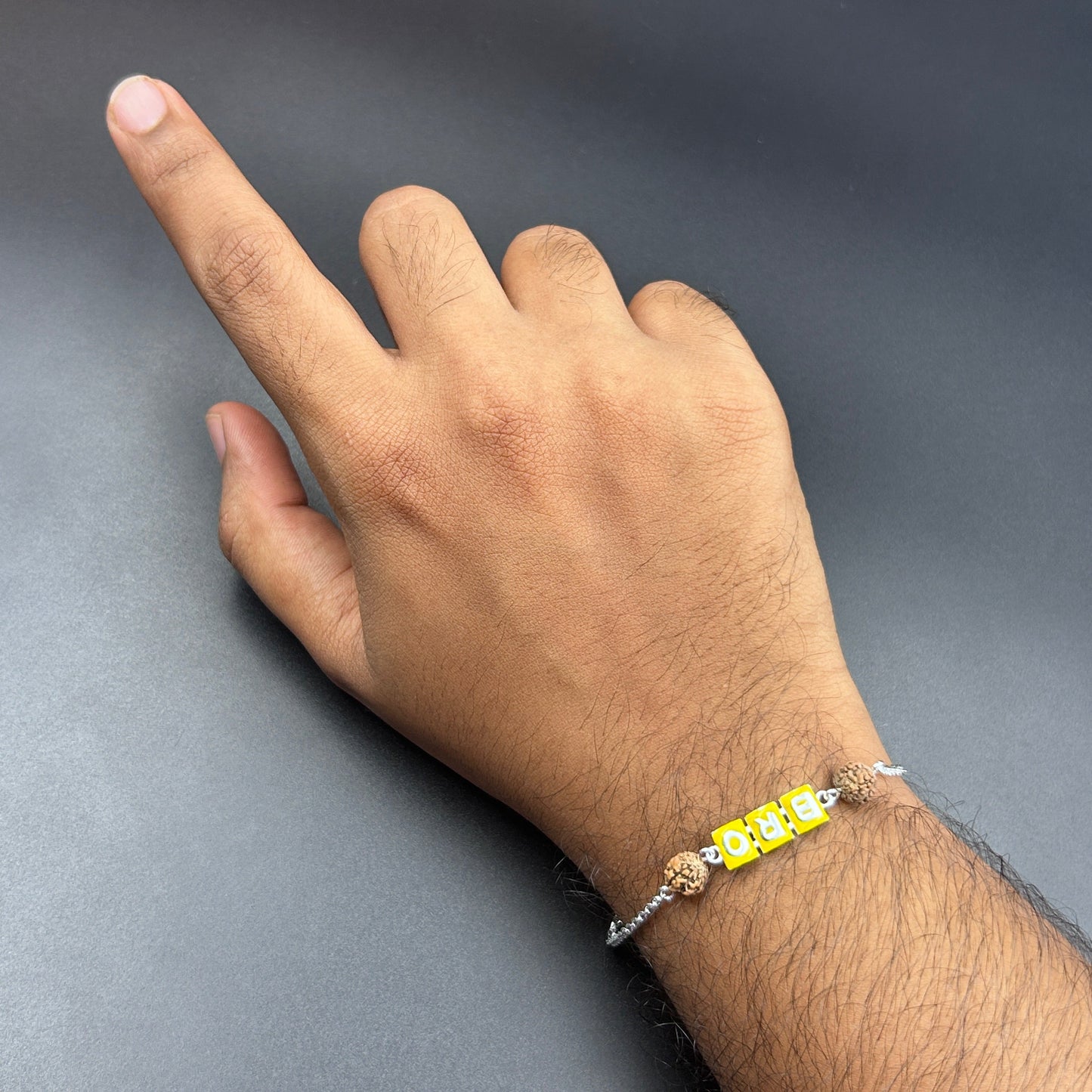 Silver Rakhi - BRO Rakhi with Rudraksh