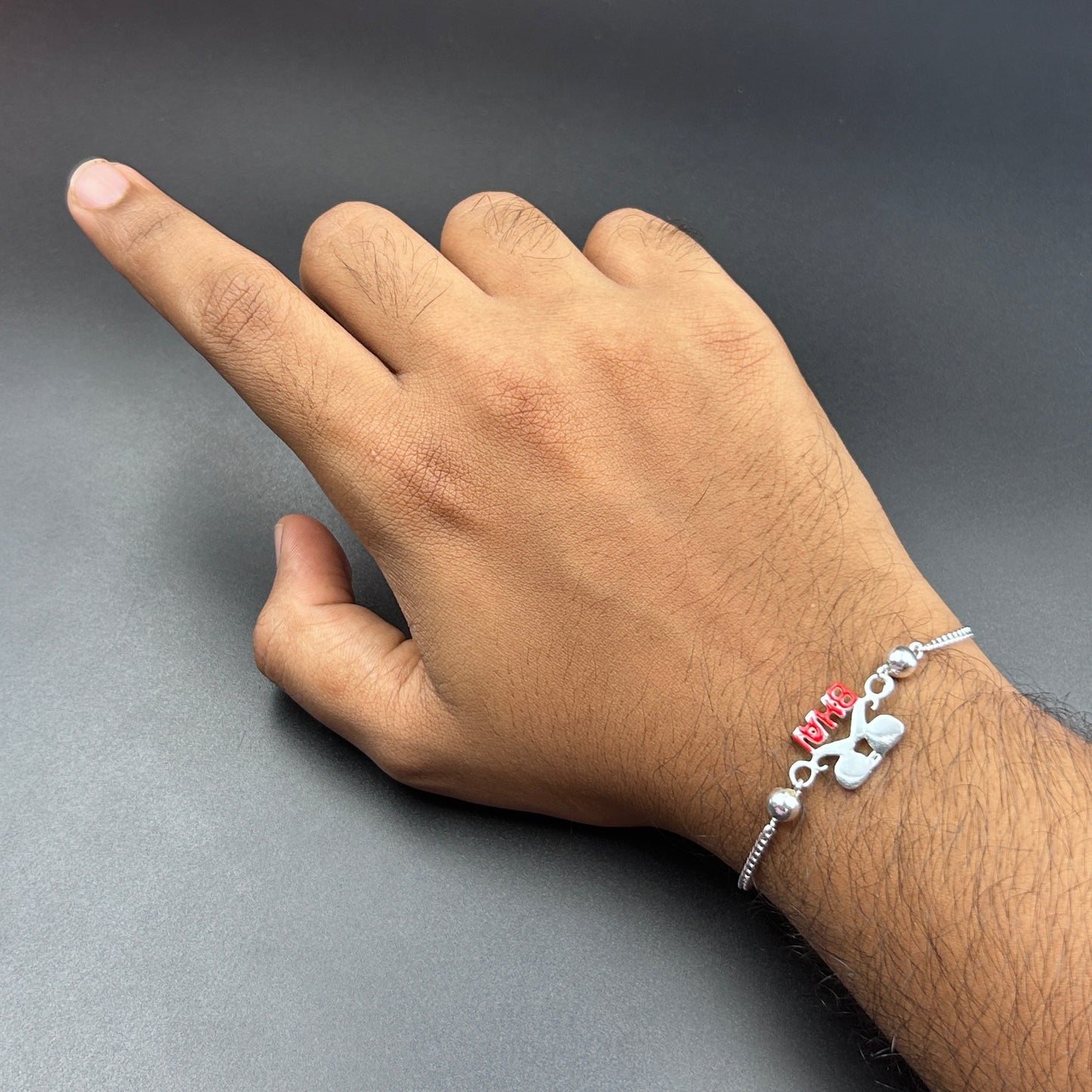 Moustache BHAI Rakhi - Pure Silver Rakhi