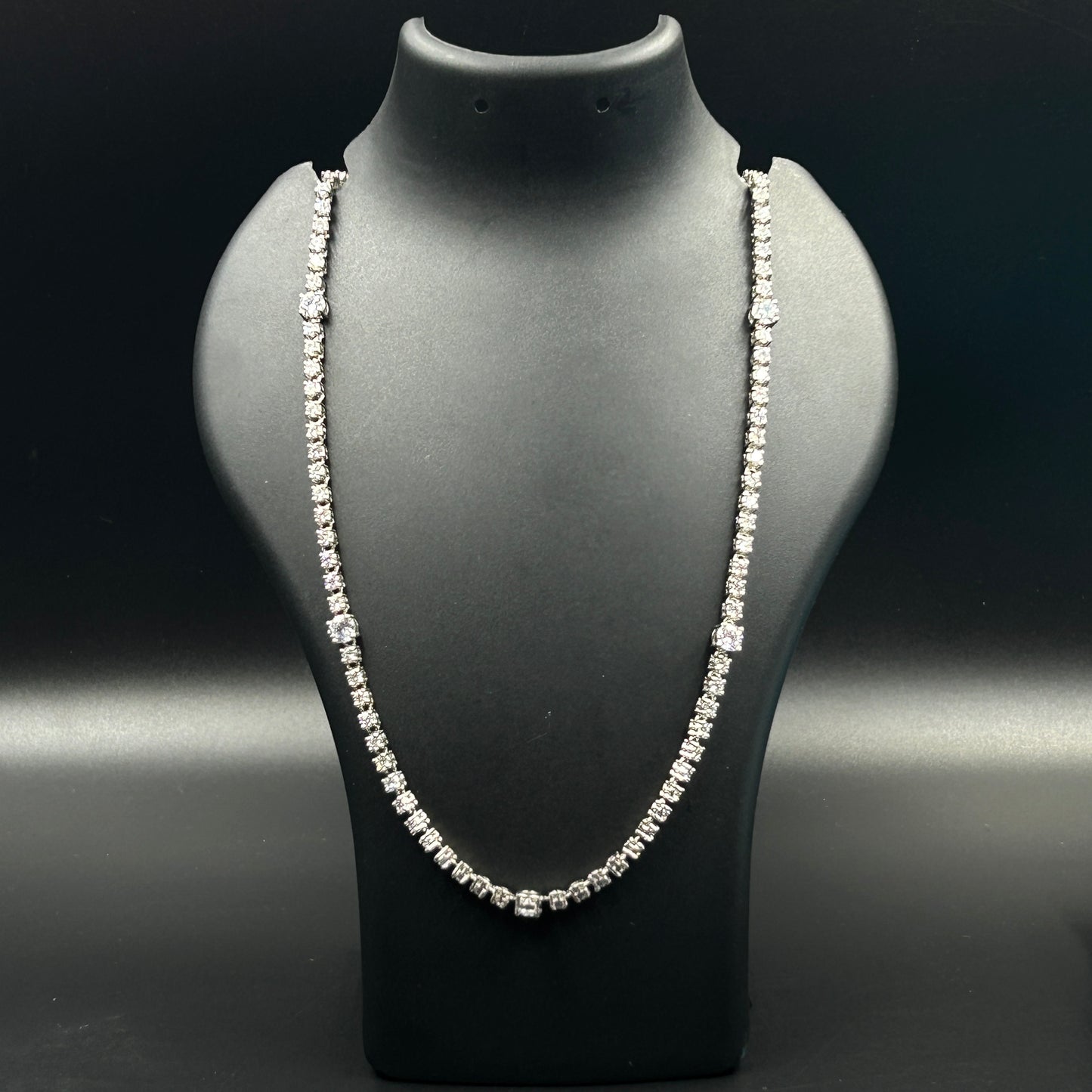 Silver Diamond Necklace - Tennis Necklace