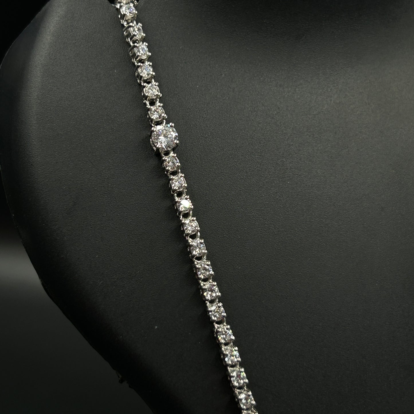 Silver Diamond Necklace - Tennis Necklace