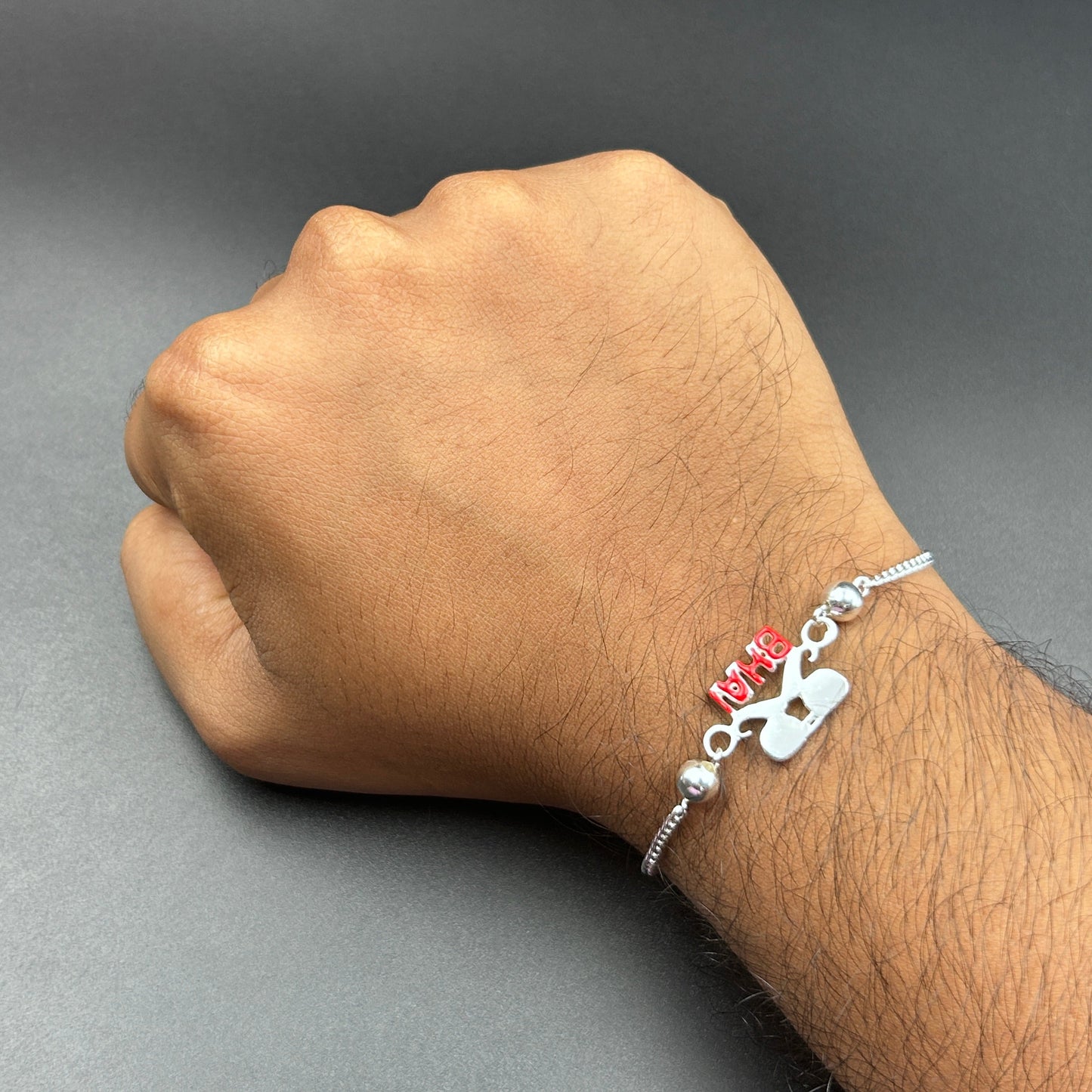 Moustache BHAI Rakhi - Pure Silver Rakhi