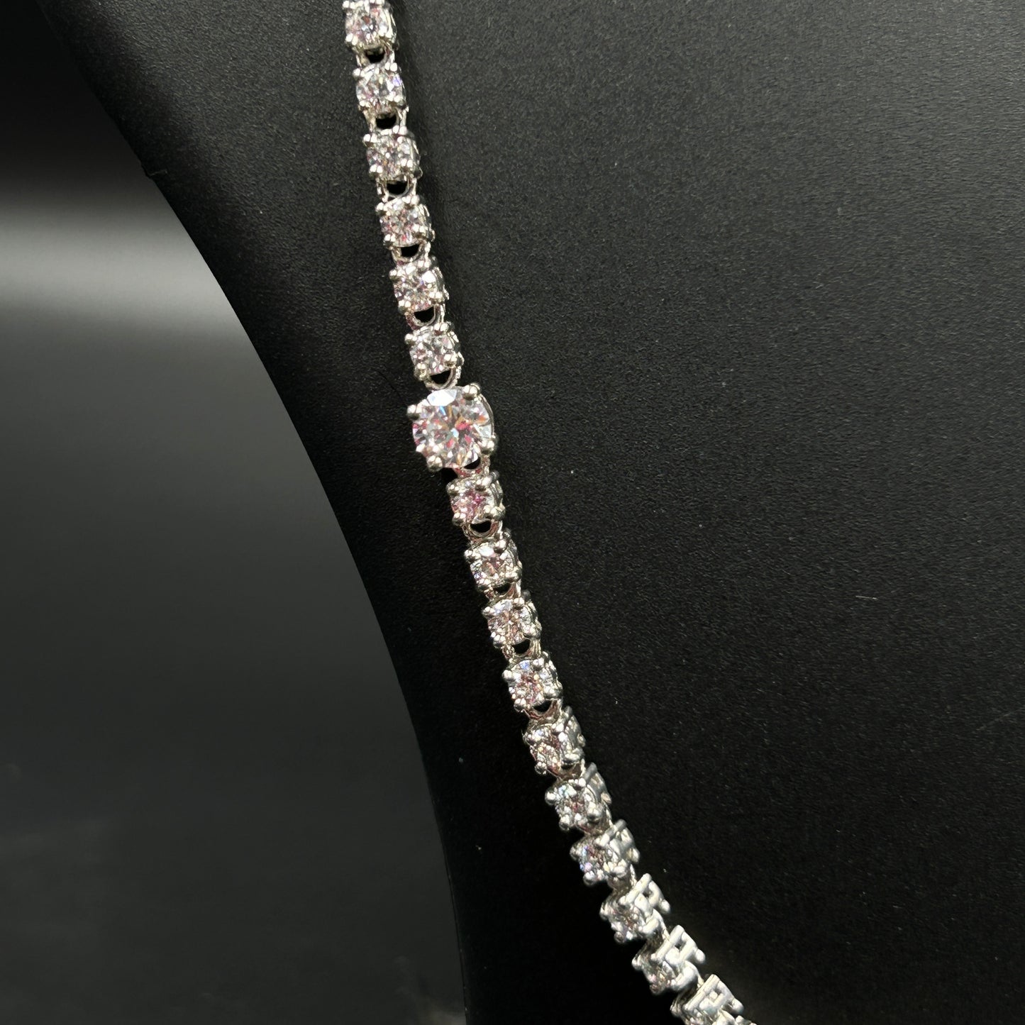 Silver Diamond Necklace - Tennis Necklace