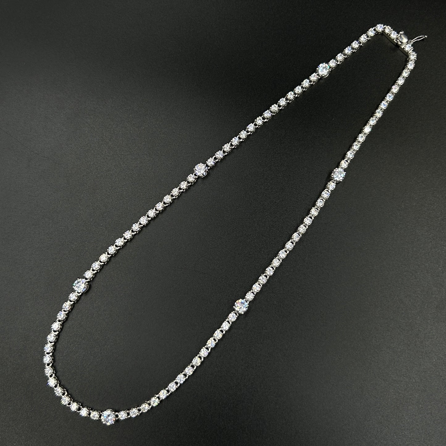 Silver Diamond Necklace - Tennis Necklace