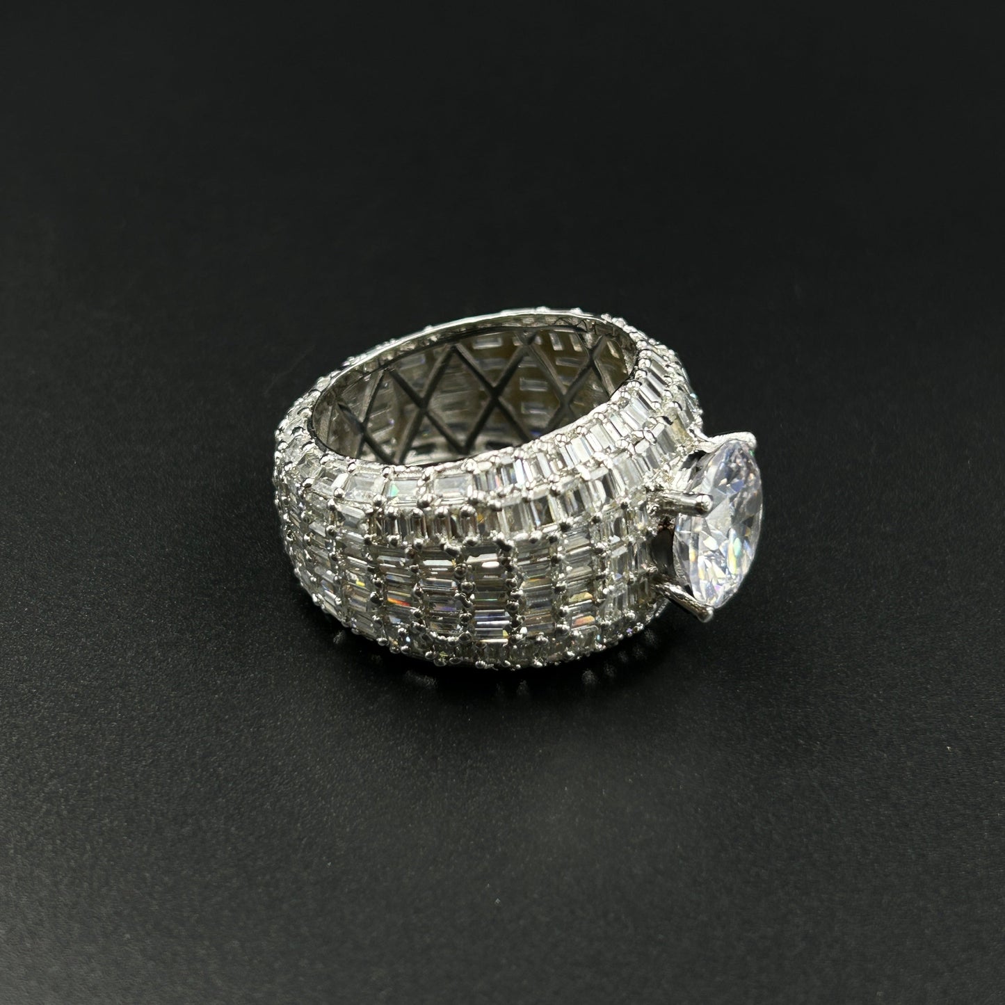 Women's Silver Ring - Big Solitaire Ring