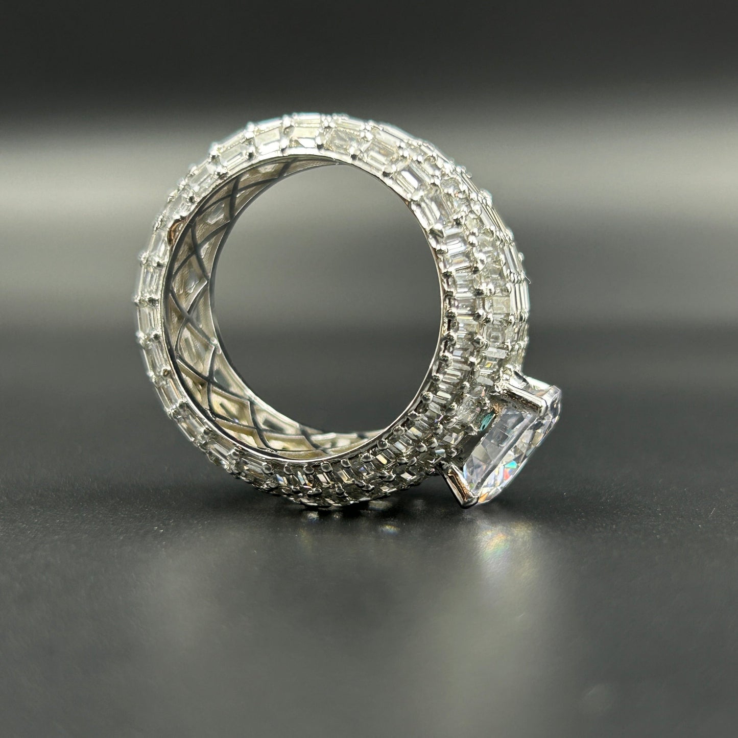 Women's Silver Ring - Big Solitaire Ring