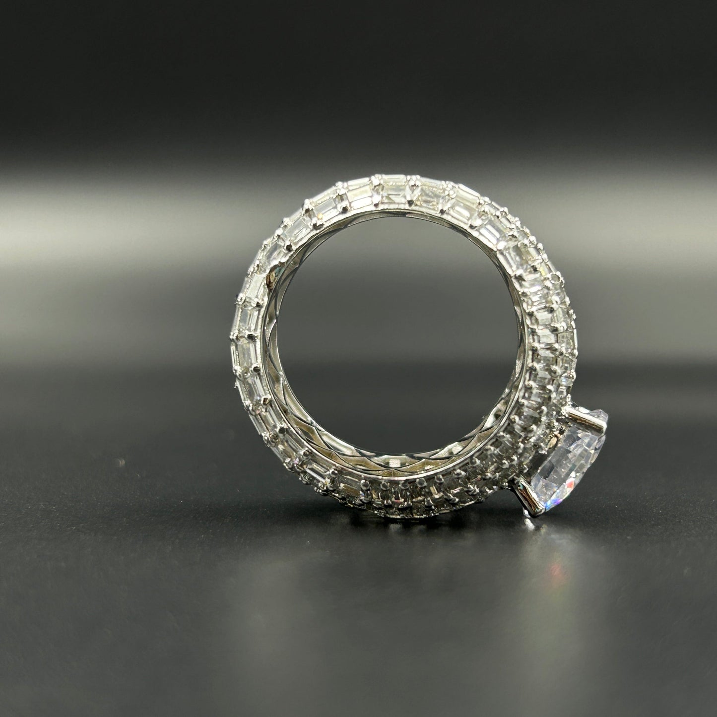 Women's Silver Ring - Big Solitaire Ring