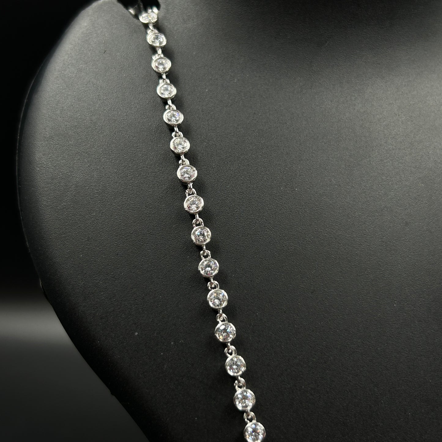 Silver Diamond Necklace - Tennis Necklace