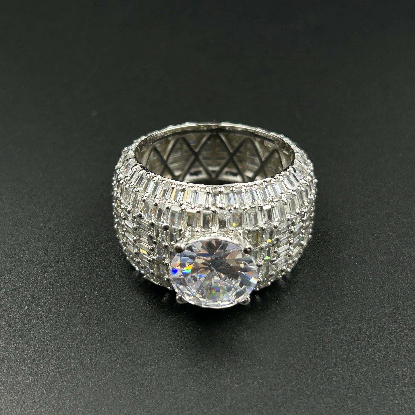 Women's Silver Ring - Big Solitaire Ring