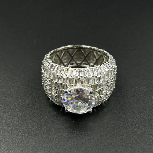 Women's Silver Ring - Big Solitaire Ring