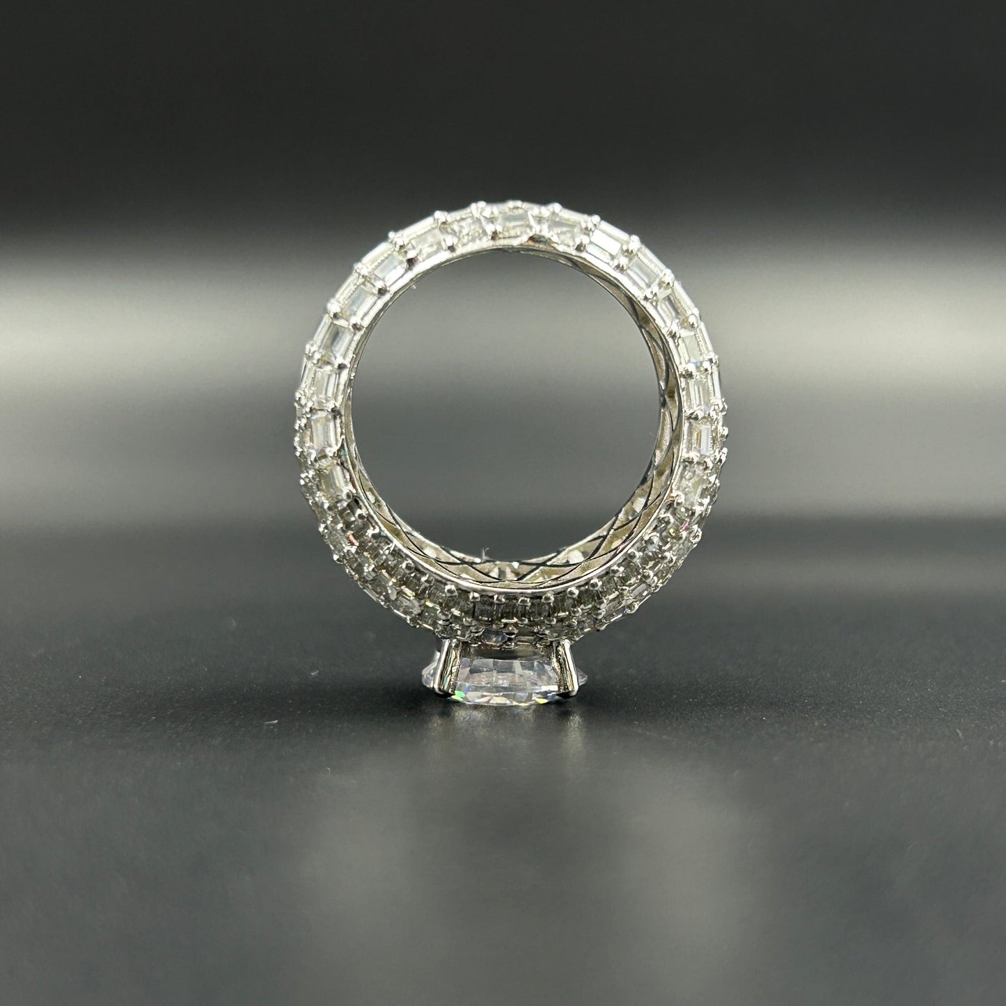 Women's Silver Ring - Big Solitaire Ring