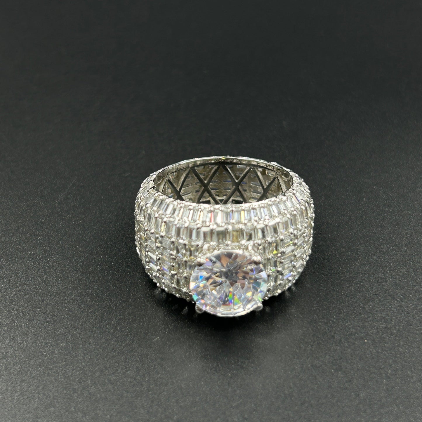 Women's Silver Ring - Big Solitaire Ring