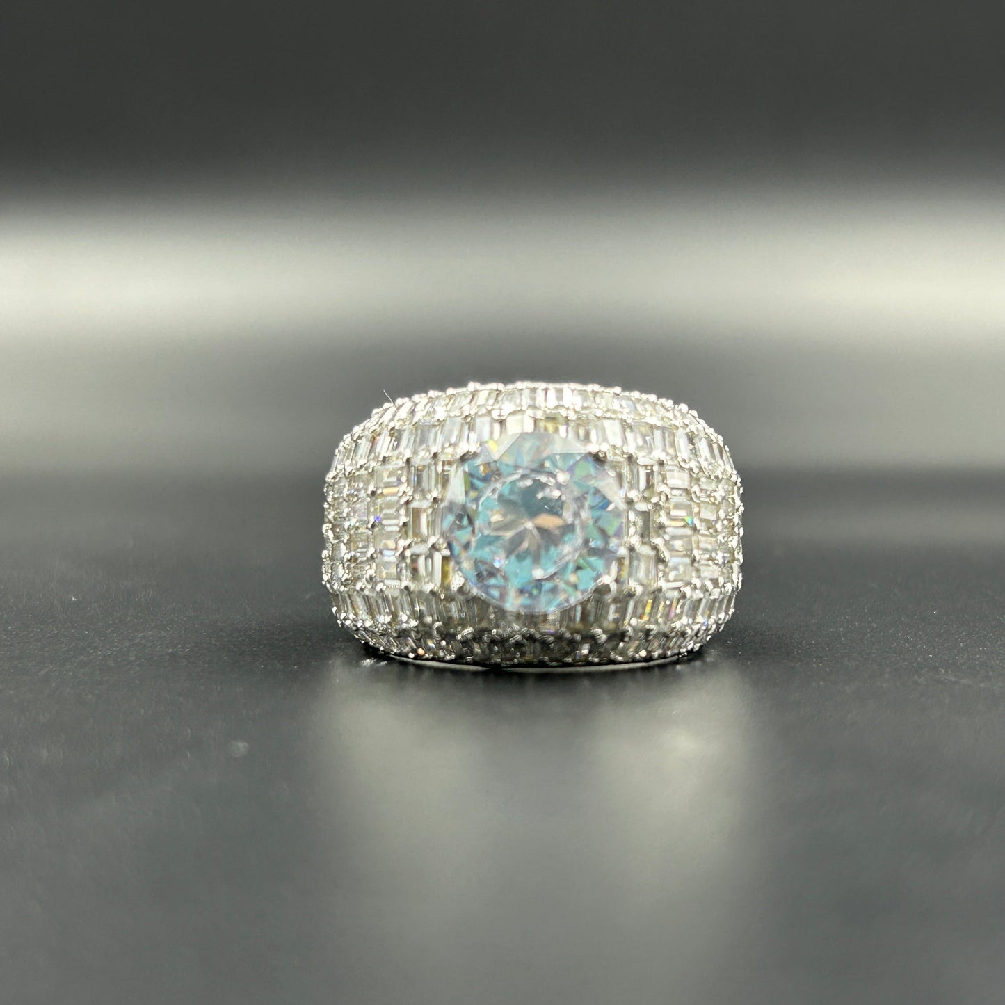 Women's Silver Ring - Big Solitaire Ring