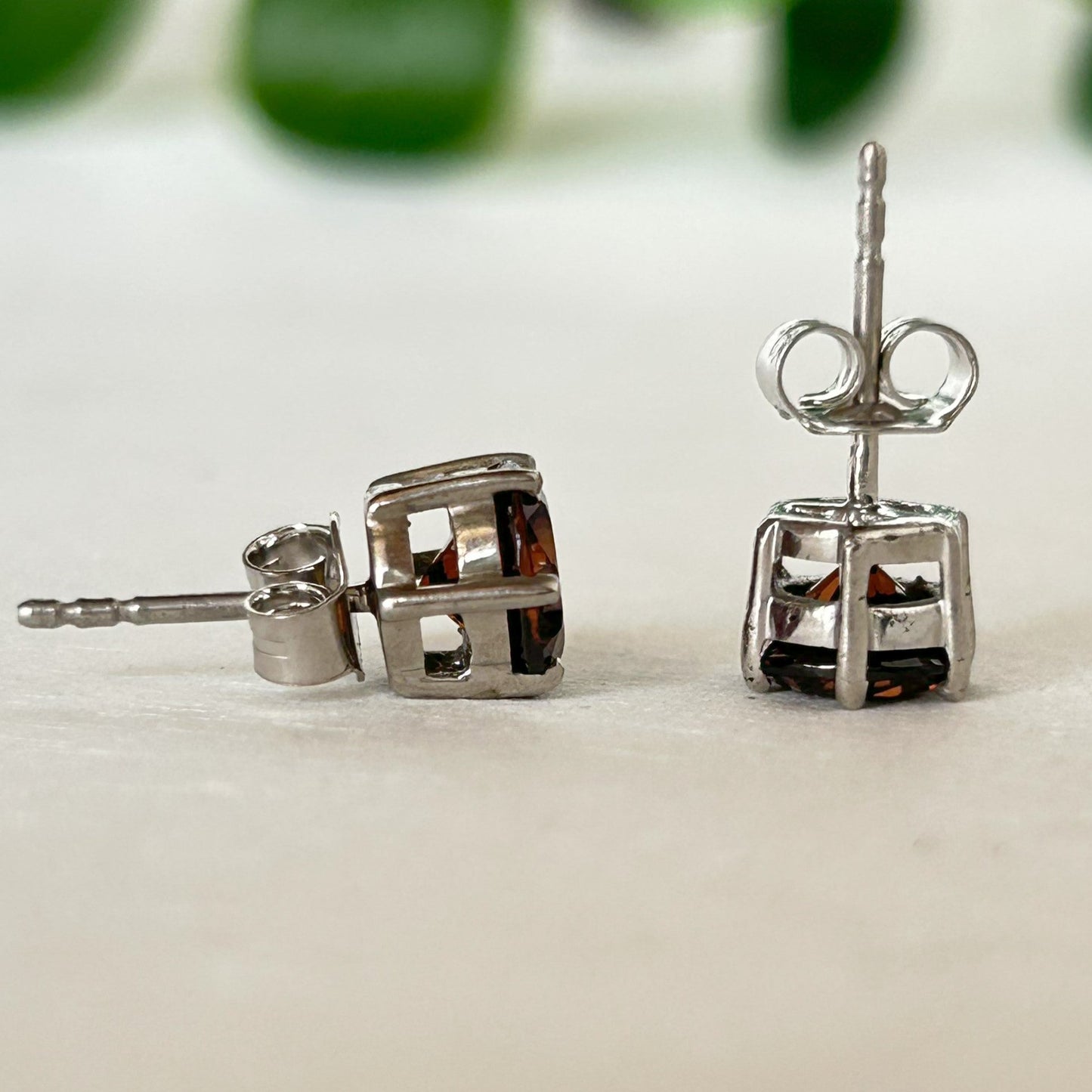 Black Diamond Stud Earring - Silver Earring