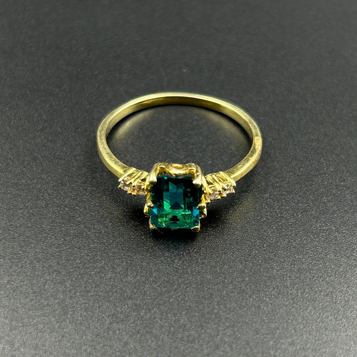 Silver Ring for Women - Green Diamond Ring