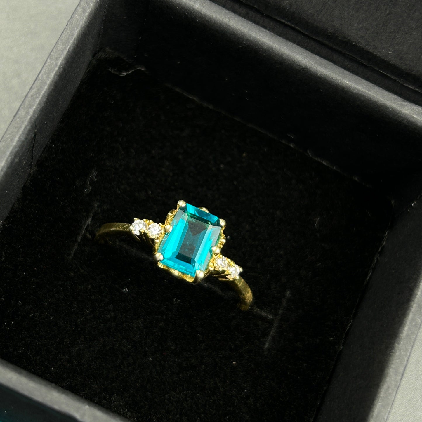 Silver Ring for Women - Green Diamond Ring