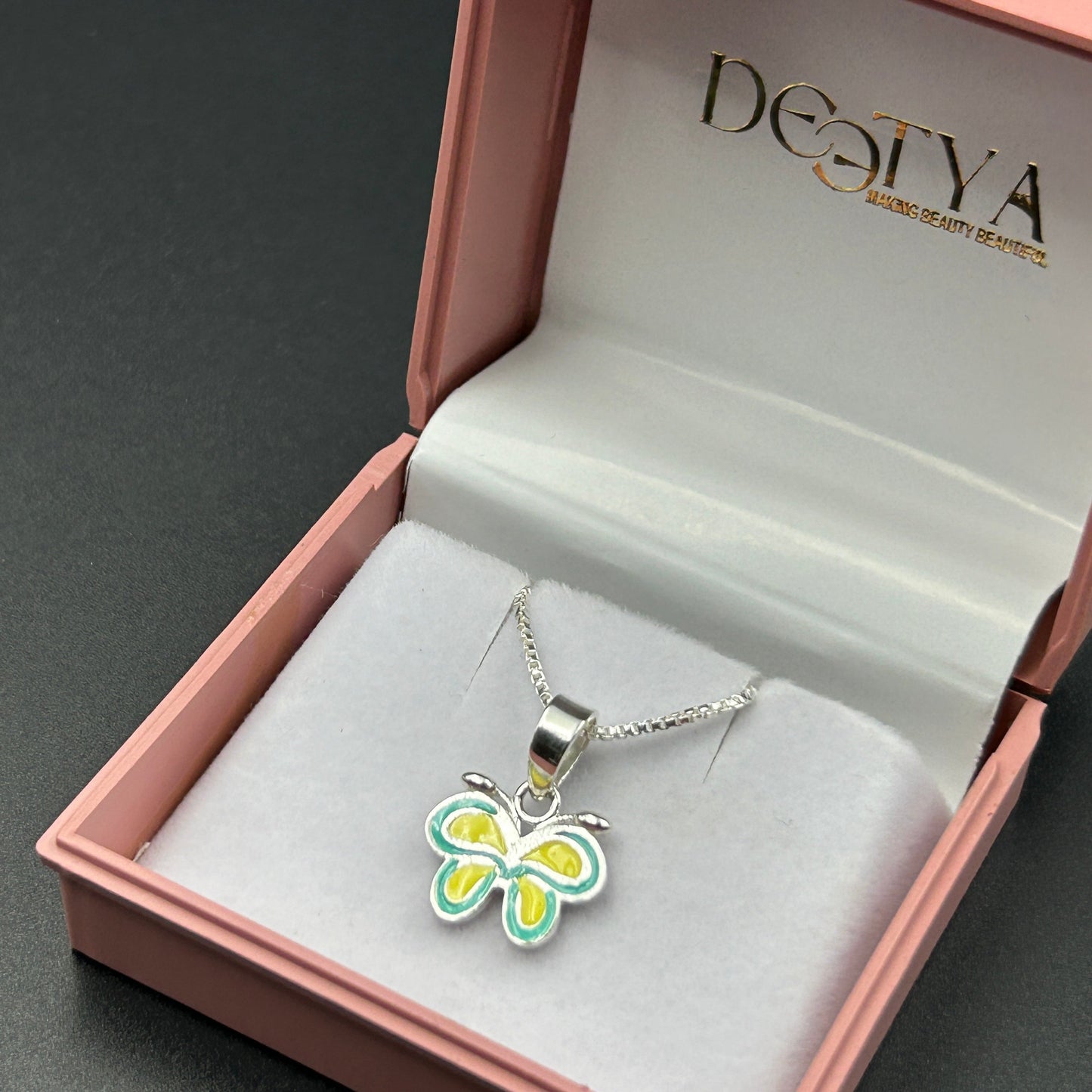 Silver Pendant - Butterfly Pendant (Yellow)