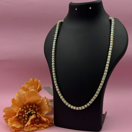 Fire Opal Necklace - Silver Necklace