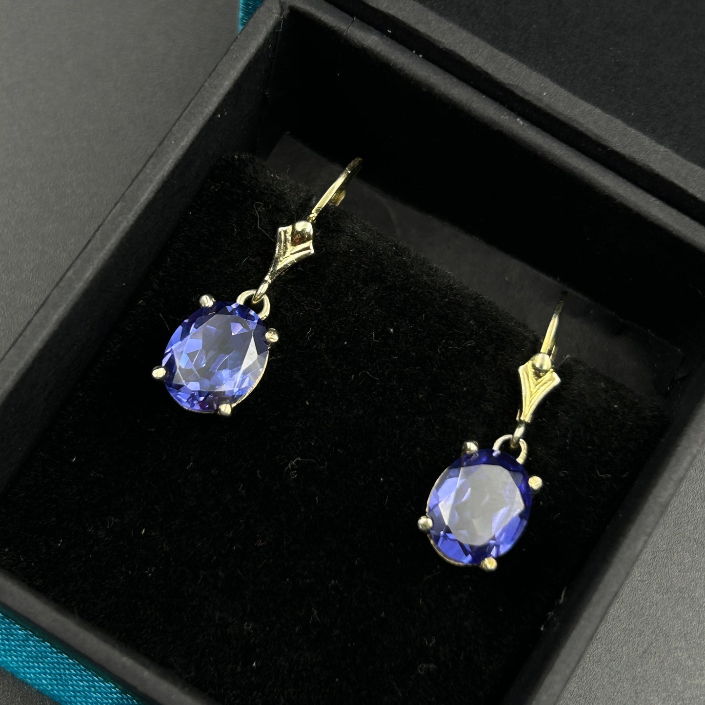 Yellow Gold Sapphire Earring - Silver Earrings