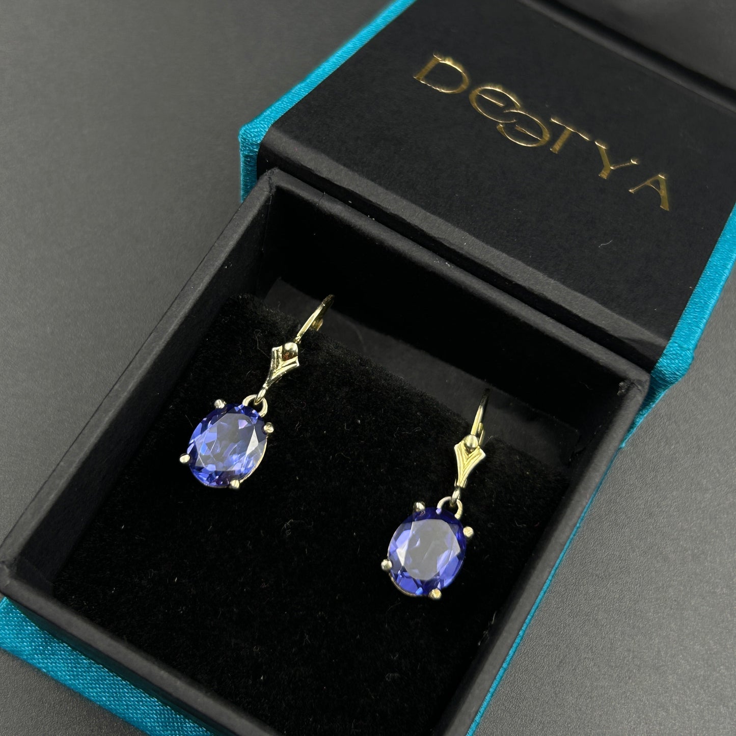 Yellow Gold Sapphire Earring - Silver Earrings