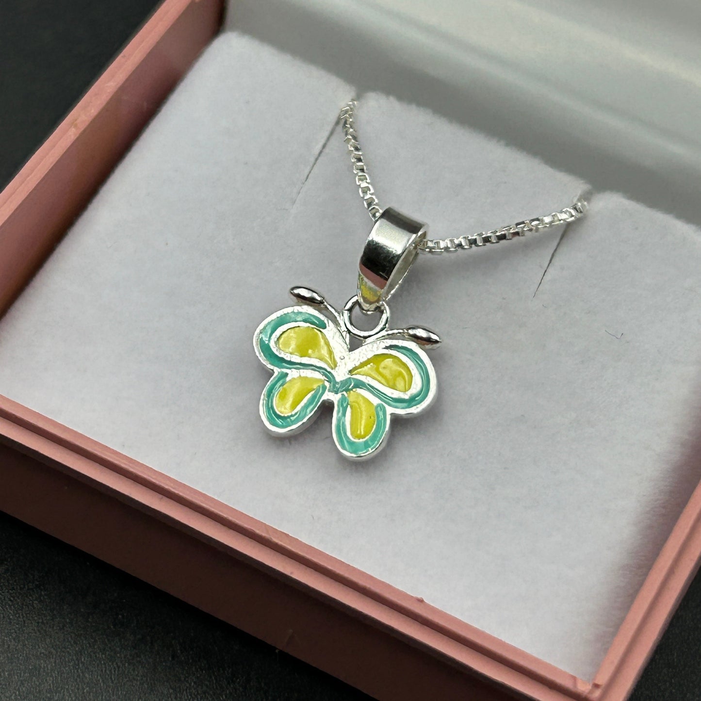 Silver Pendant - Butterfly Pendant (Yellow)