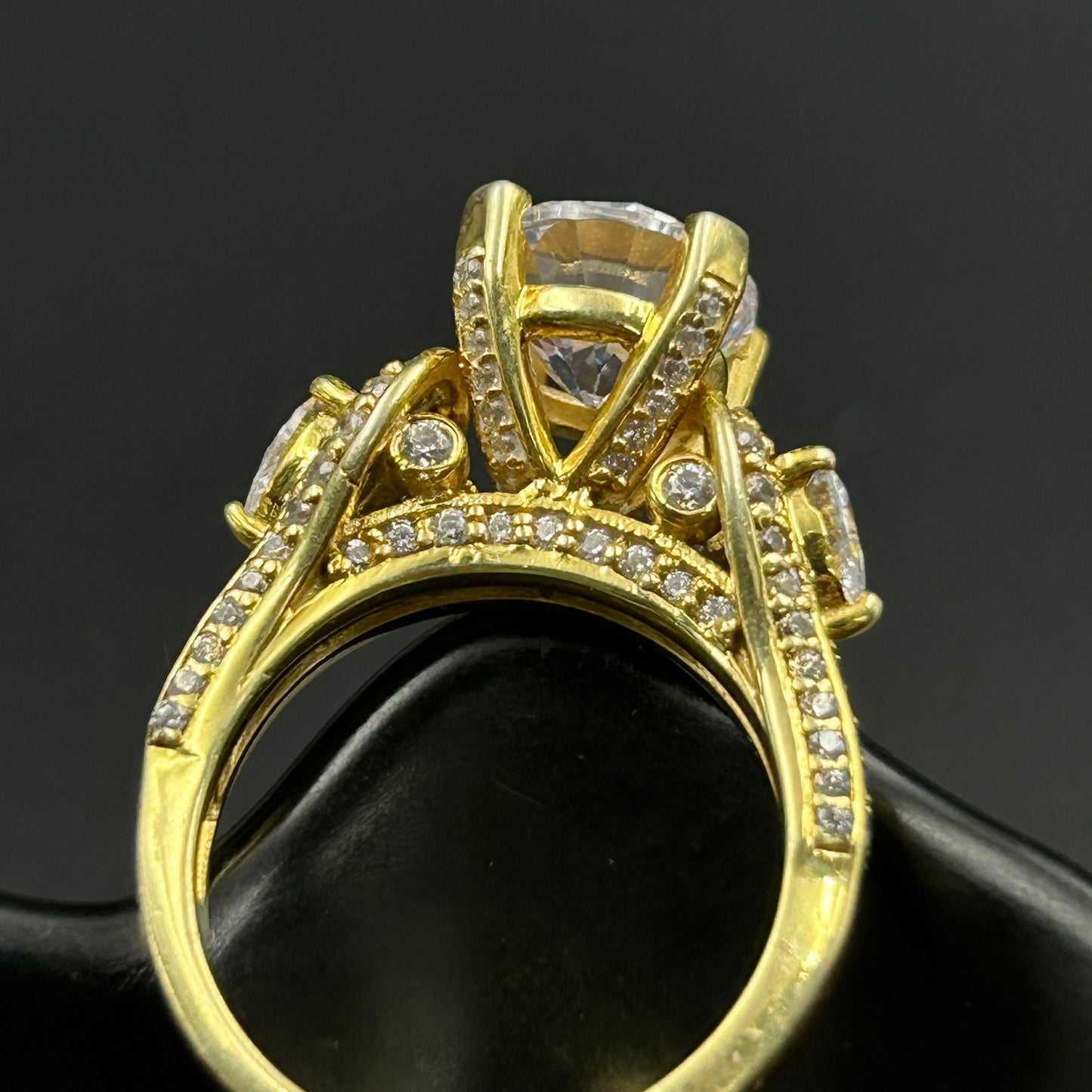 Yellow Gold Silver Ring - Women's Ring