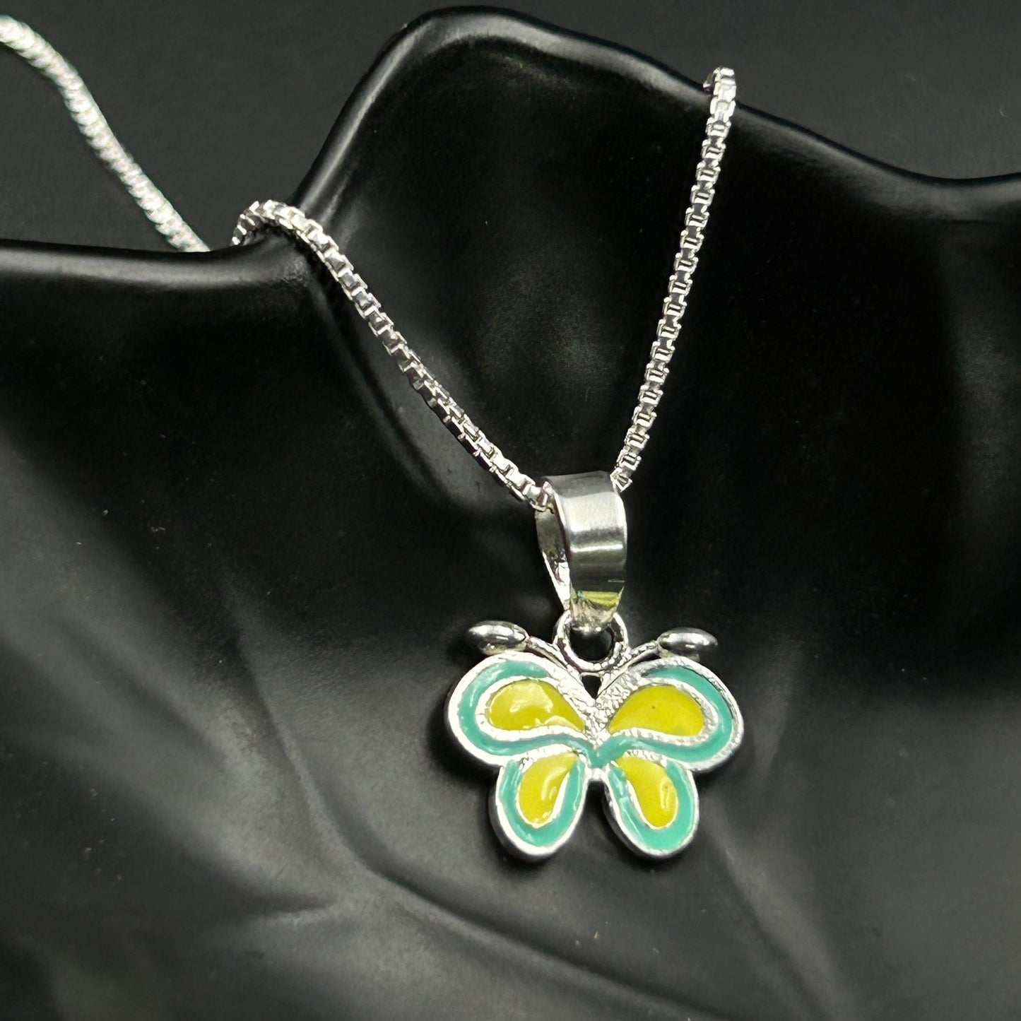Silver Pendant - Butterfly Pendant (Yellow)