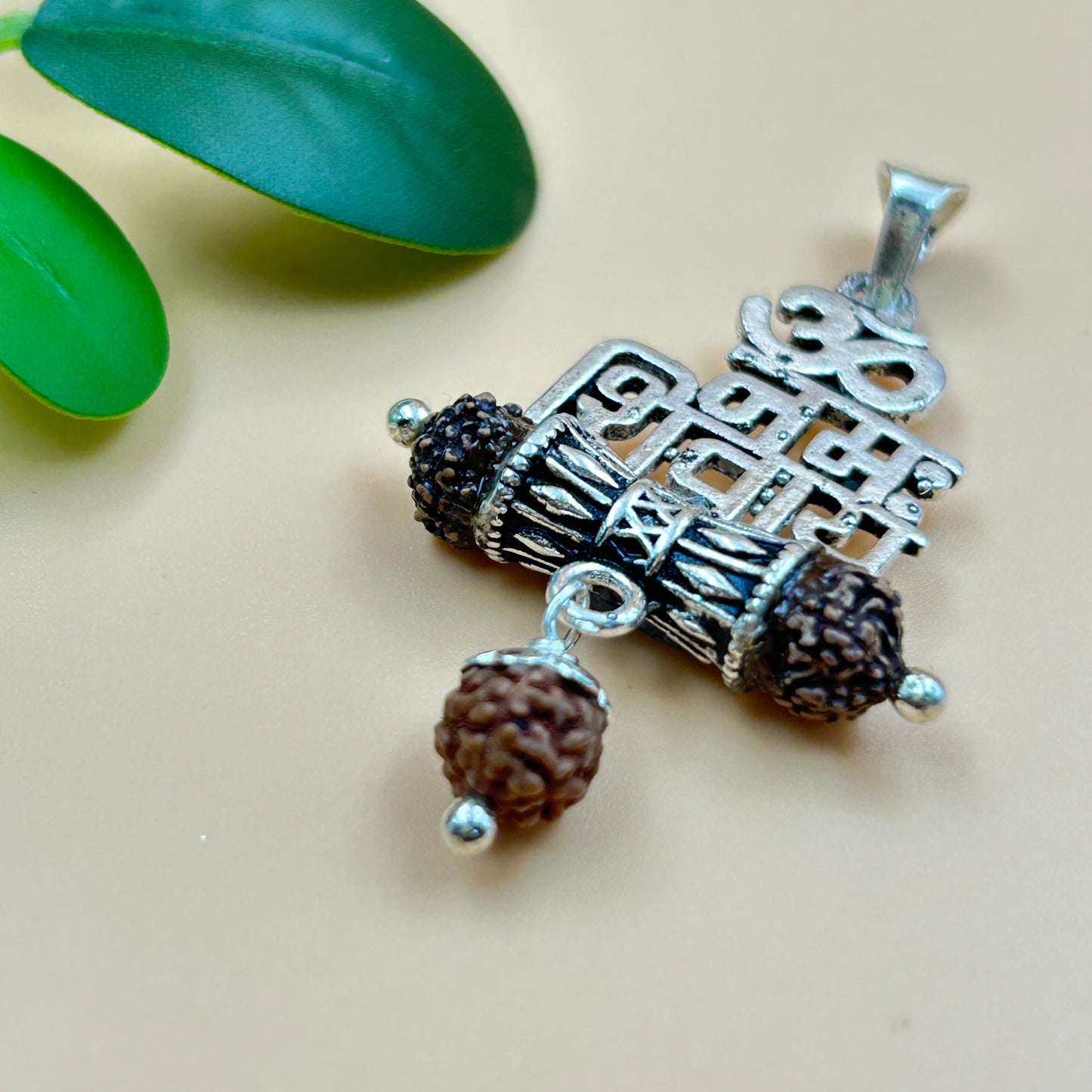 Oxodised Silver Rudraksh Shiva Pendant