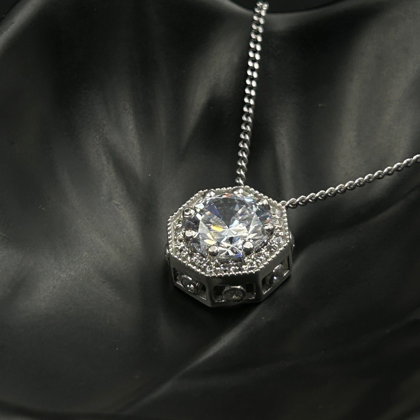 Sterling Silver Hexagon Pendant