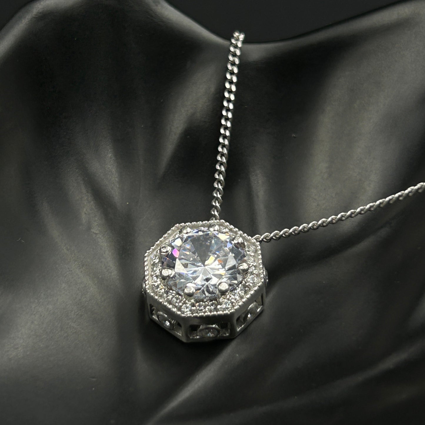 Sterling Silver Hexagon Pendant