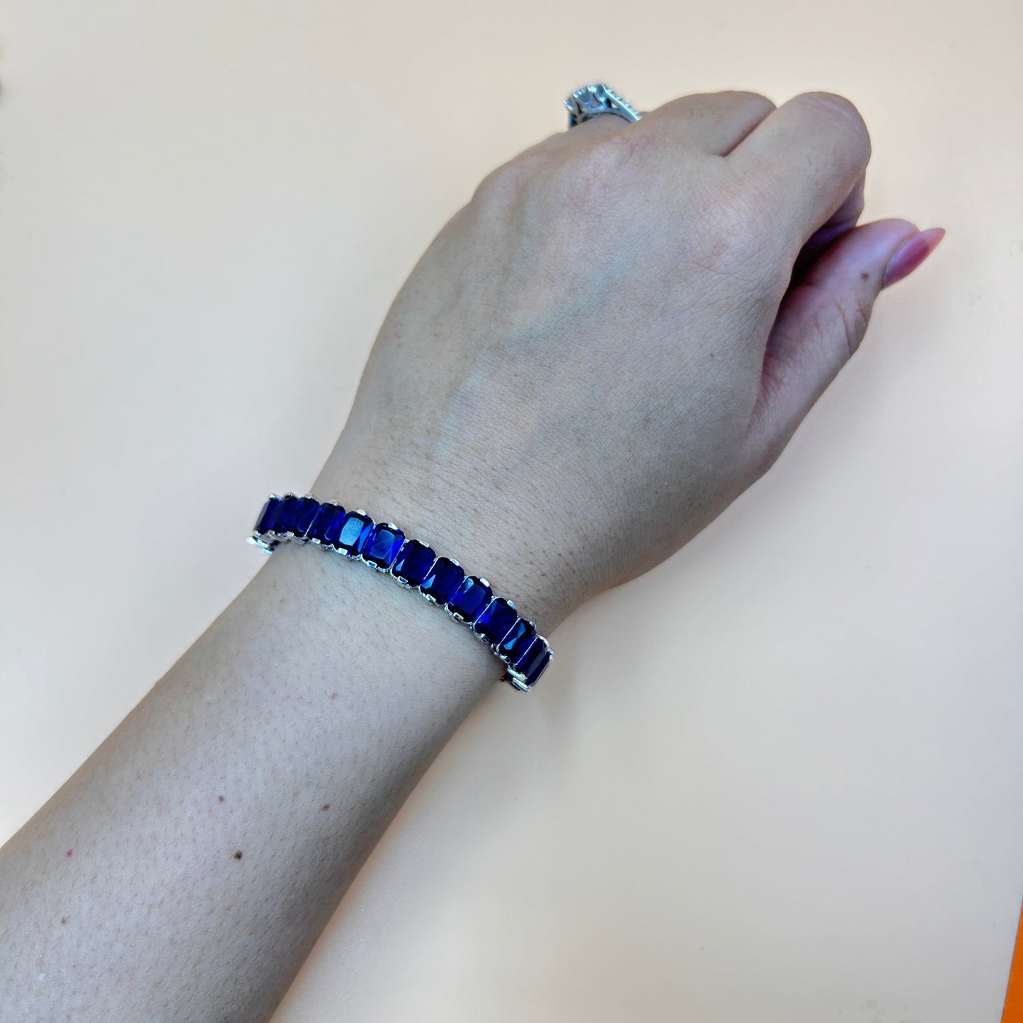 Blue Sapphire Bracelet - Silver Bracelet