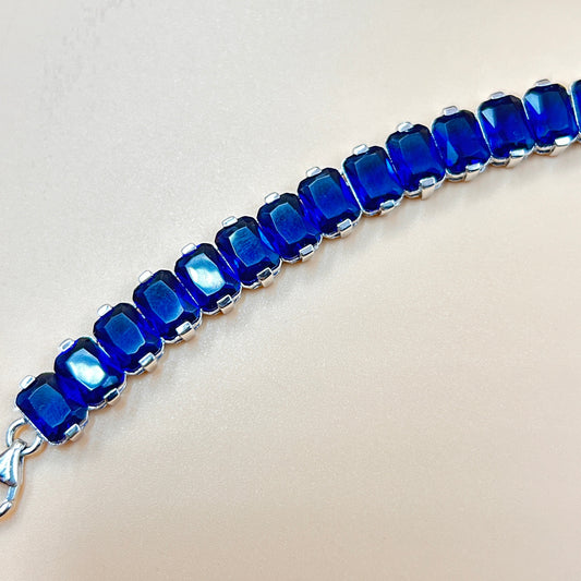Blue Sapphire Bracelet - Silver Bracelet