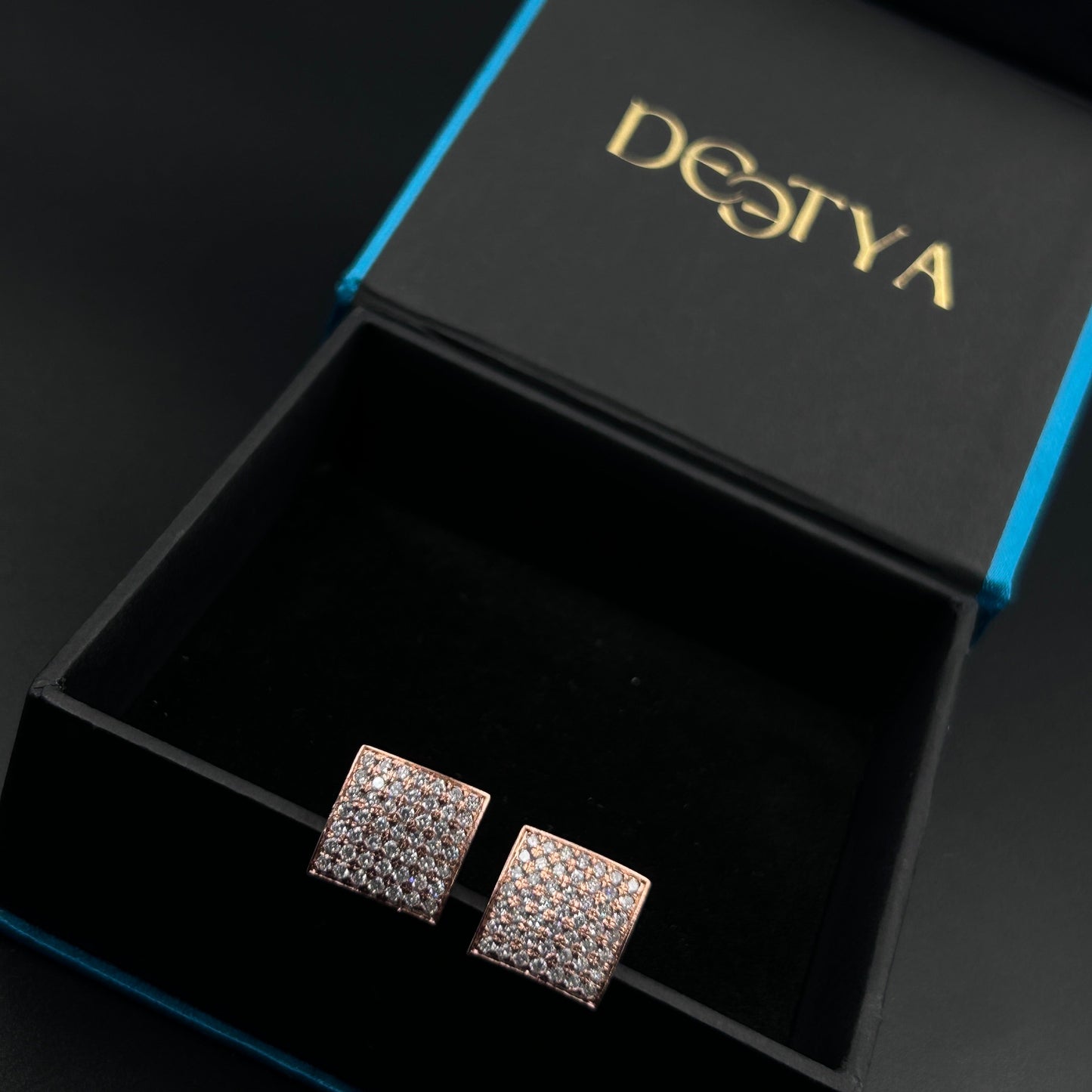 Rose Gold Cufflink - Pure Silver