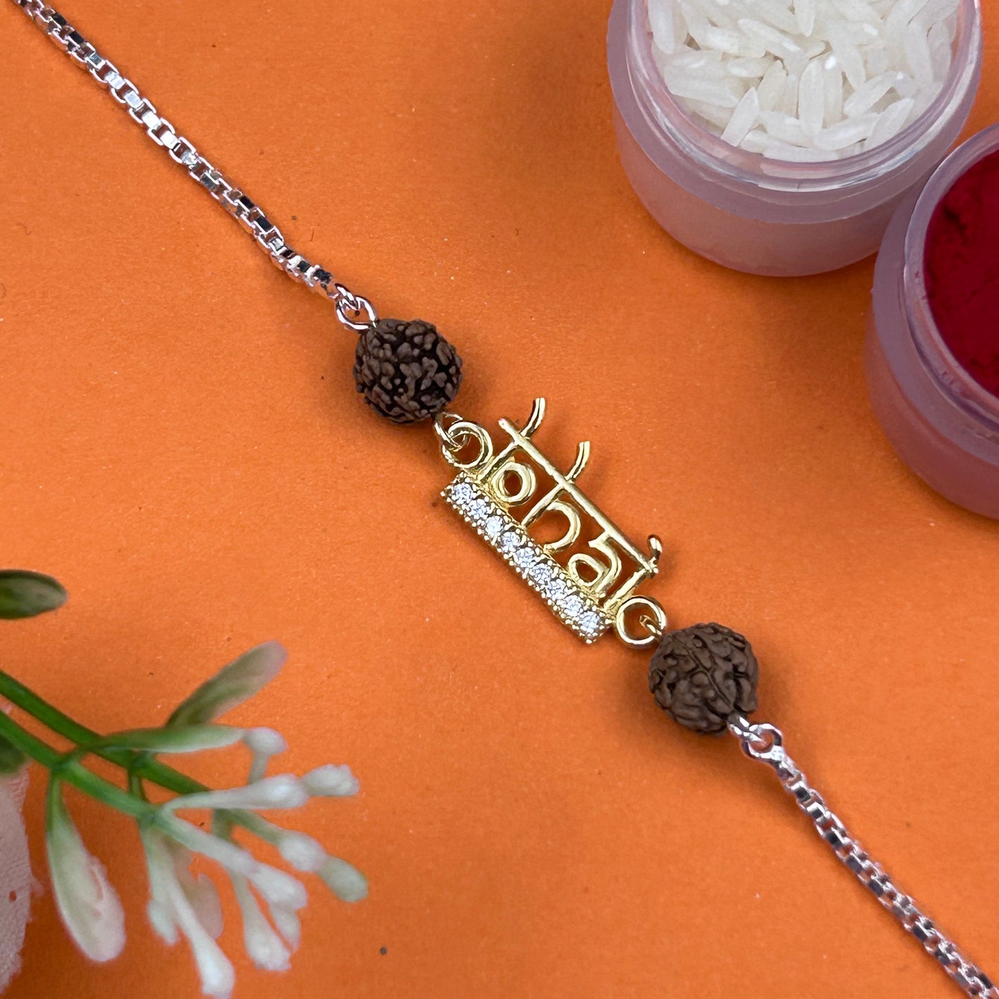 Yellow Gold Rakhi - BHAI rakhi
