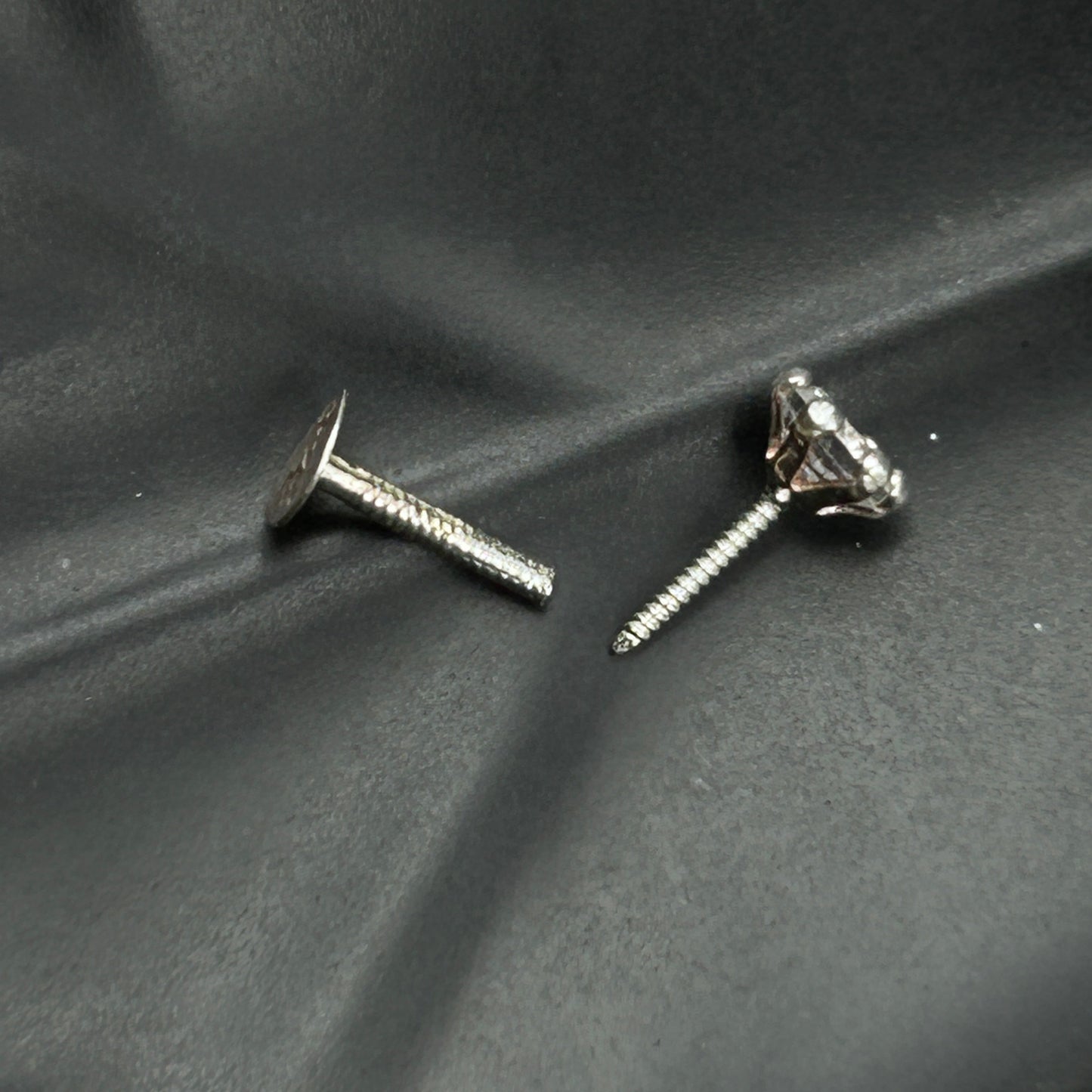 925 Silver Nose Pin Crew Back- Pierced Nose pin