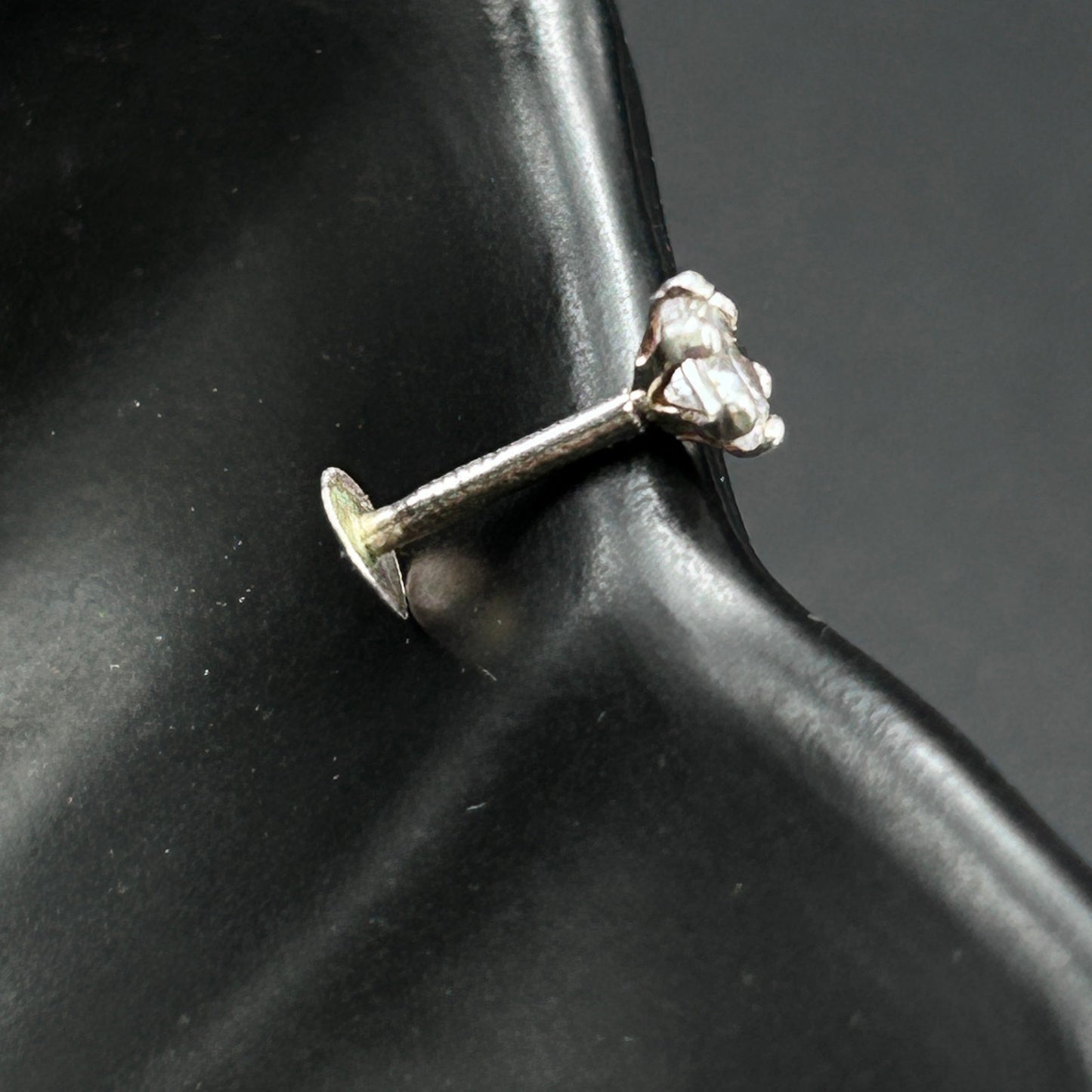 925 Silver Nose Pin Crew Back- Pierced Nose pin