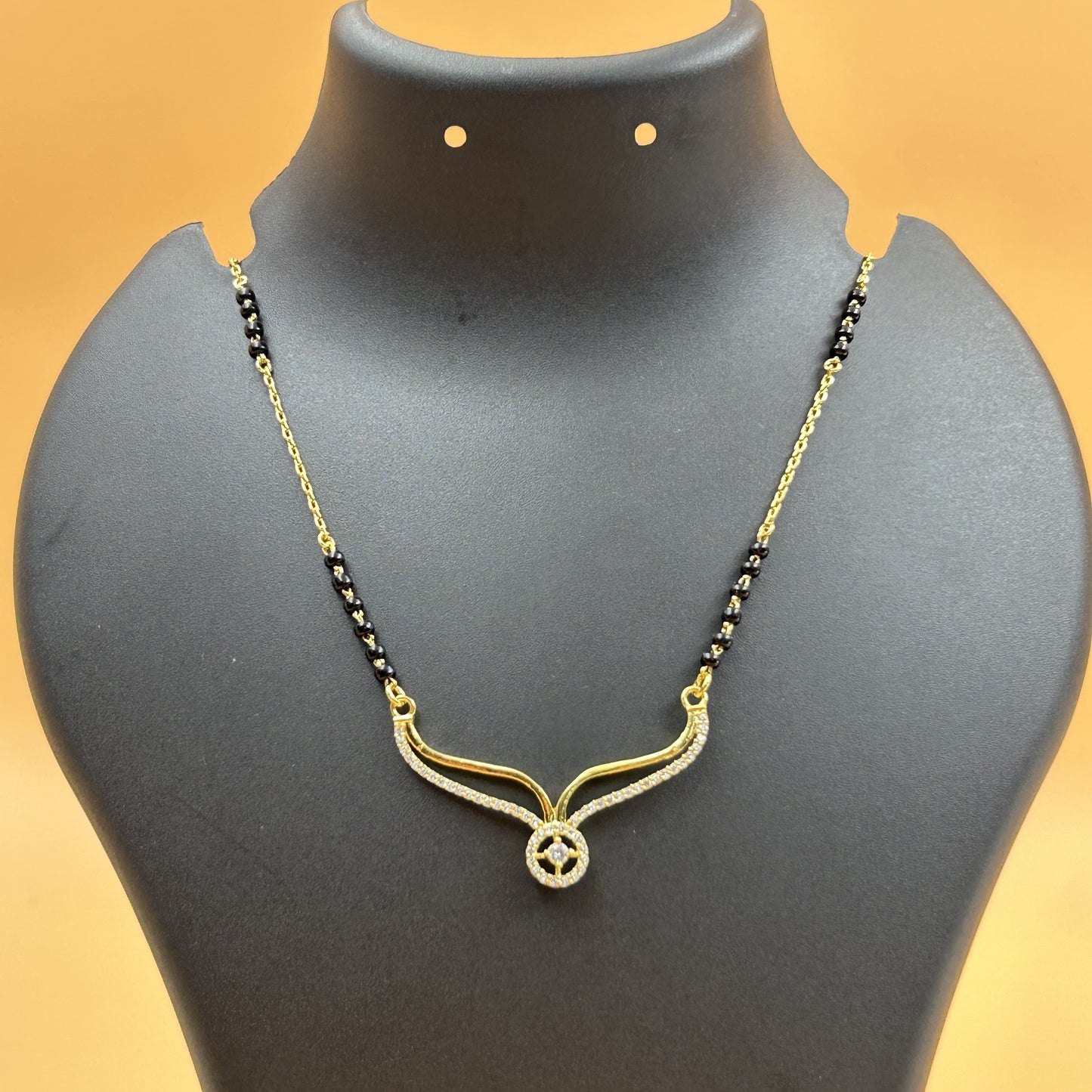 Round Women's Silver Mangalsutra