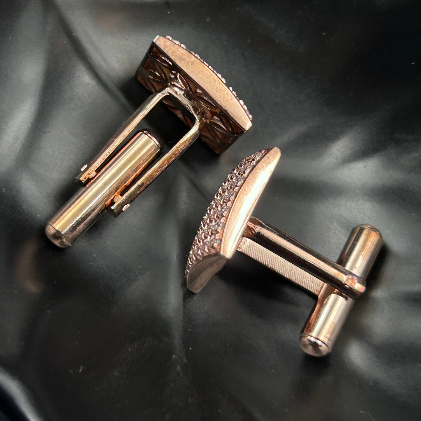 Rose Gold Cufflink - Pure Silver