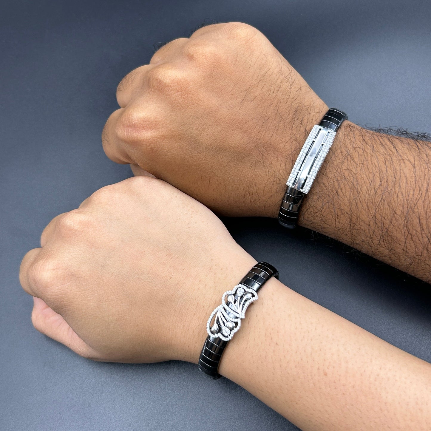 Pure Silver Couple Bracelet