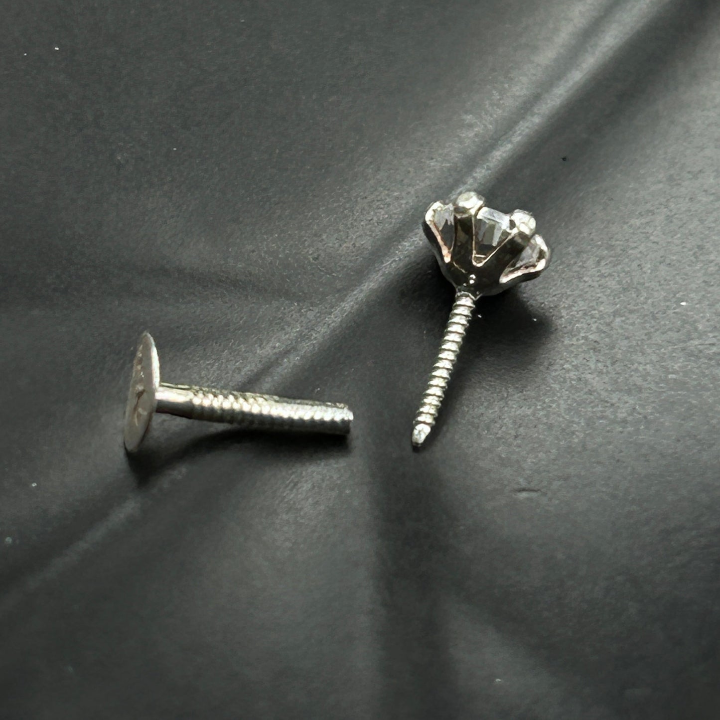 925 Silver Nose Pin Crew Back- Pierced Nose pin