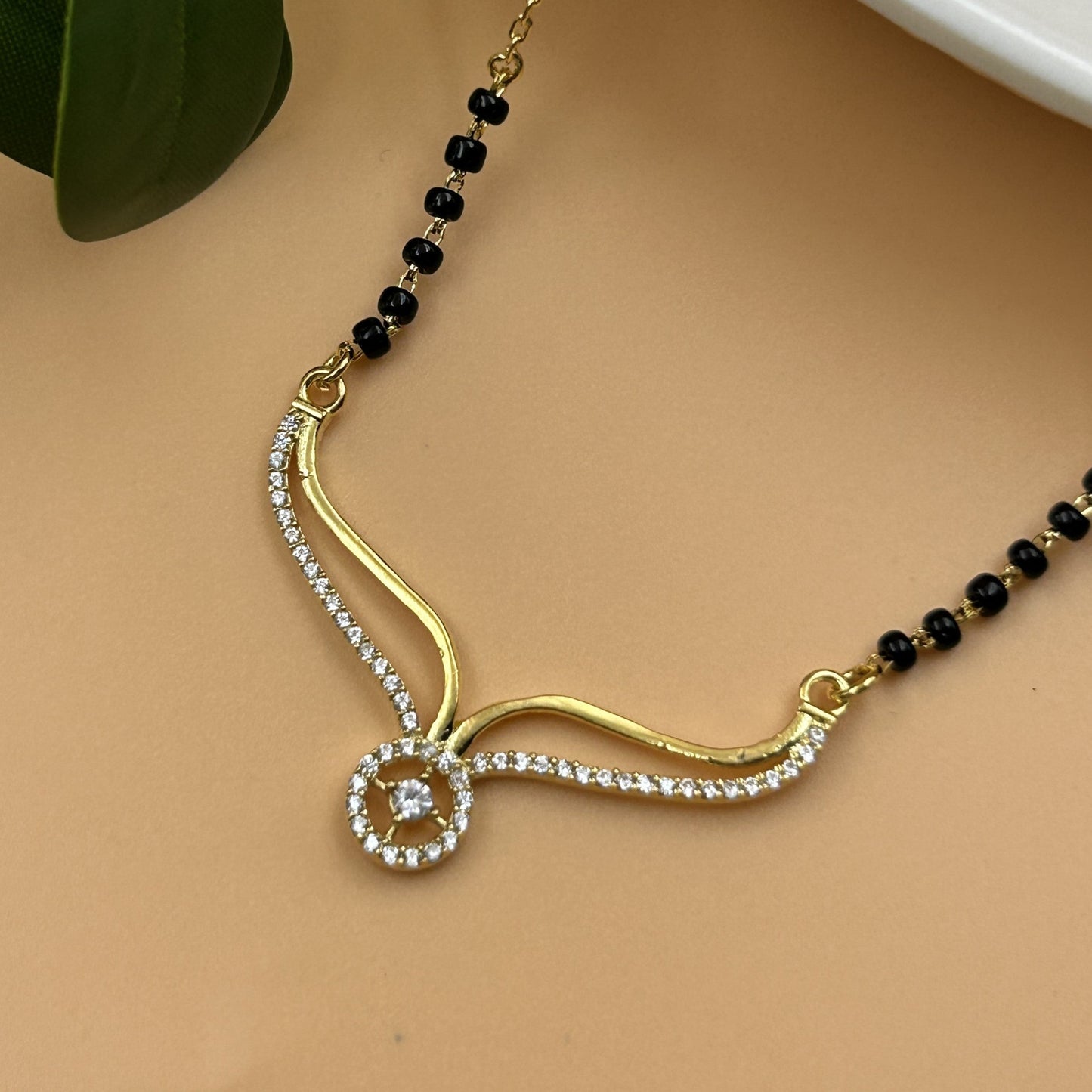 Round Women's Silver Mangalsutra
